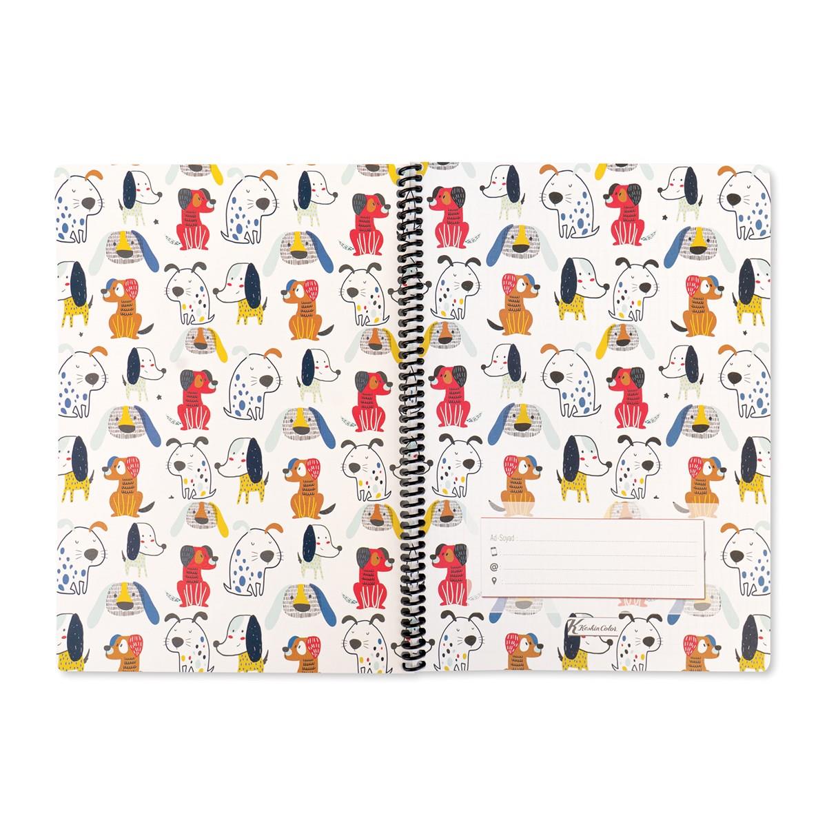 Keskin Color A4 Çizgili Defter Animal Friends - Köpekler