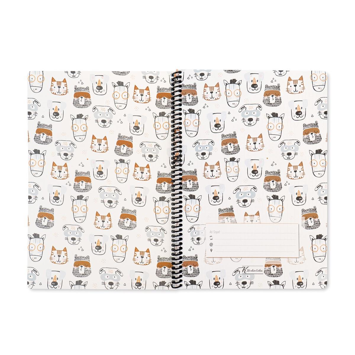 Keskin Color A4 Çizgili Defter Animal Friends - Kedi&Köpek