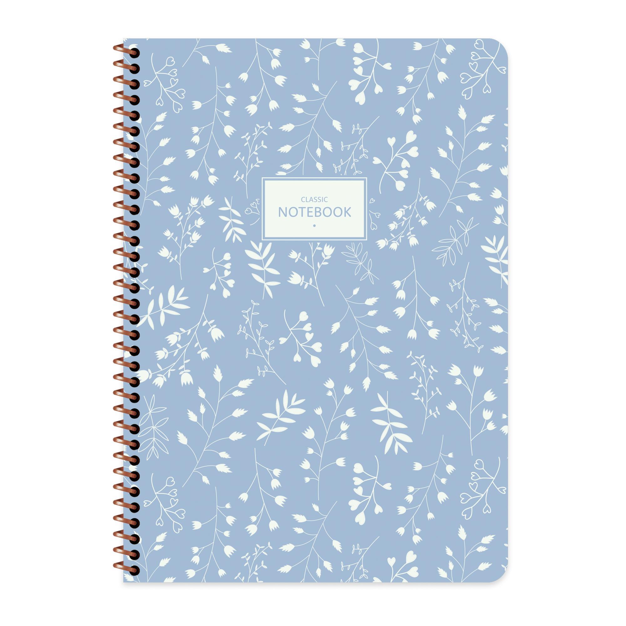 Keskin Color A4 Çizgili Defter Pastel Flora - Mavi