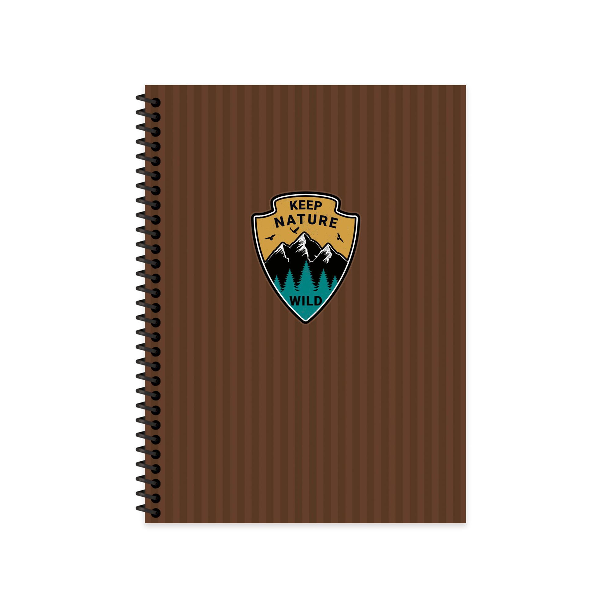Keskin Color Çizgili Spiralli Sert Kapak Outdoor Defter Kahverengi