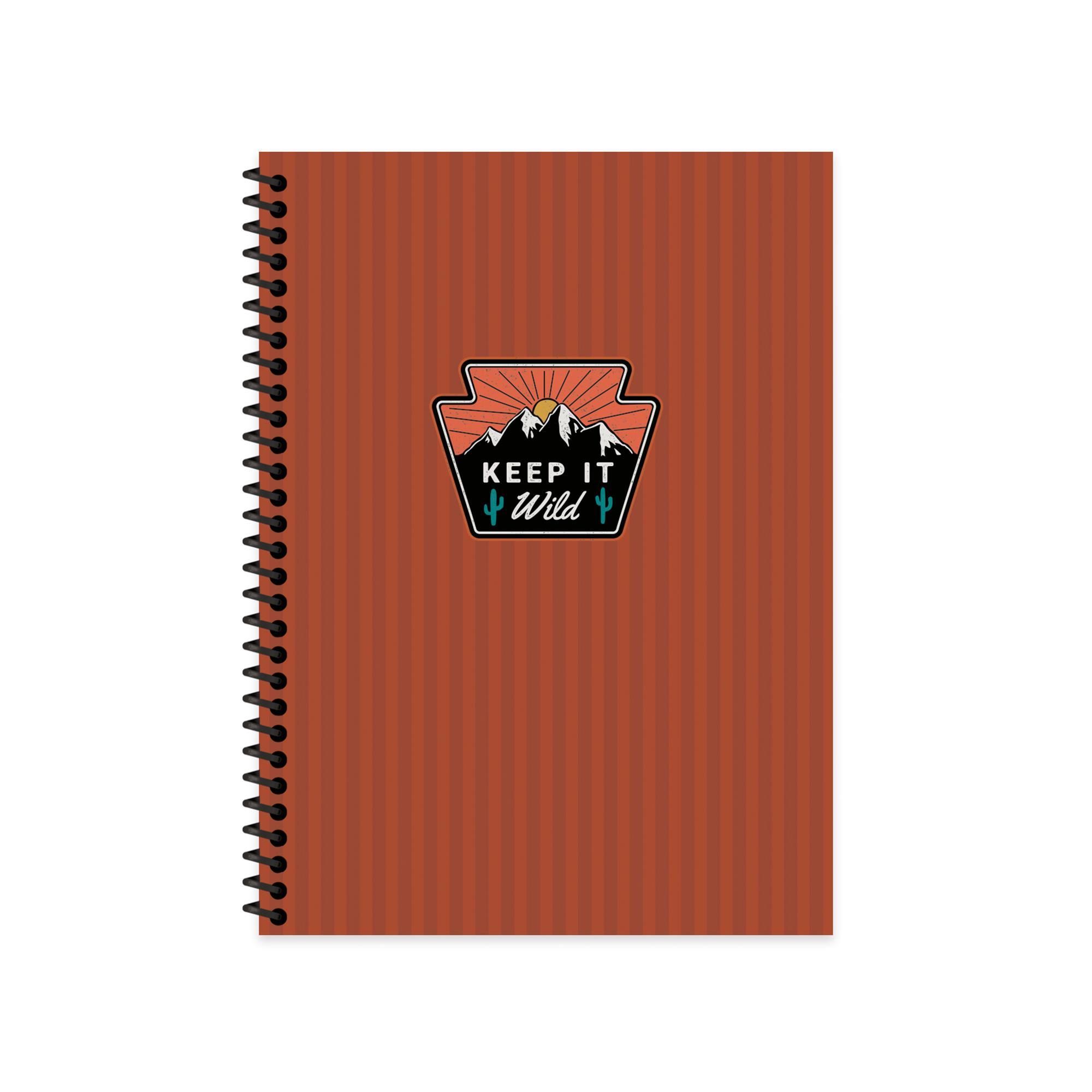 Keskin Color Çizgili Spiralli Sert Kapak Outdoor Defter Bordo