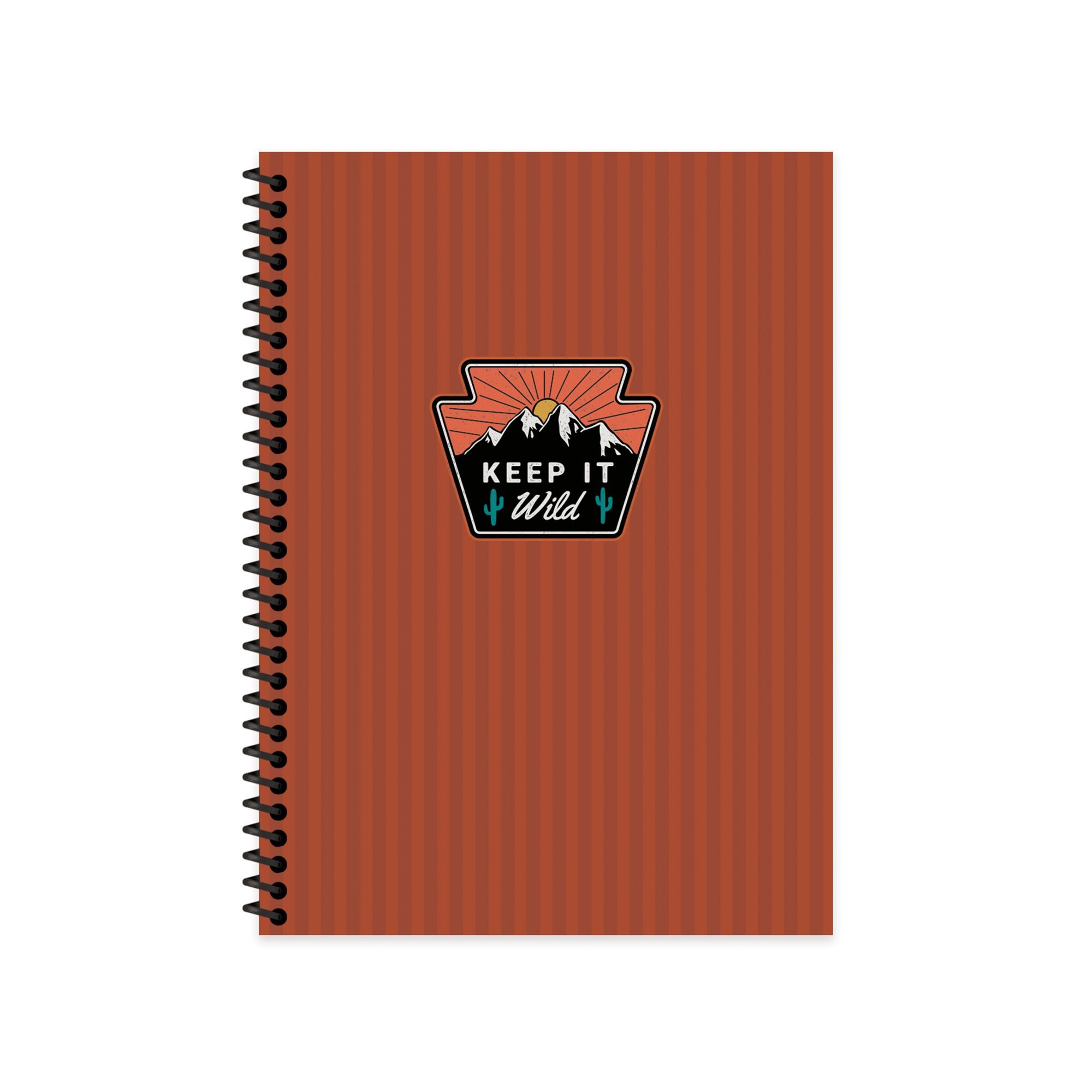 Keskin Color Çizgili Spiralli Sert Kapak Outdoor Defter Bordo