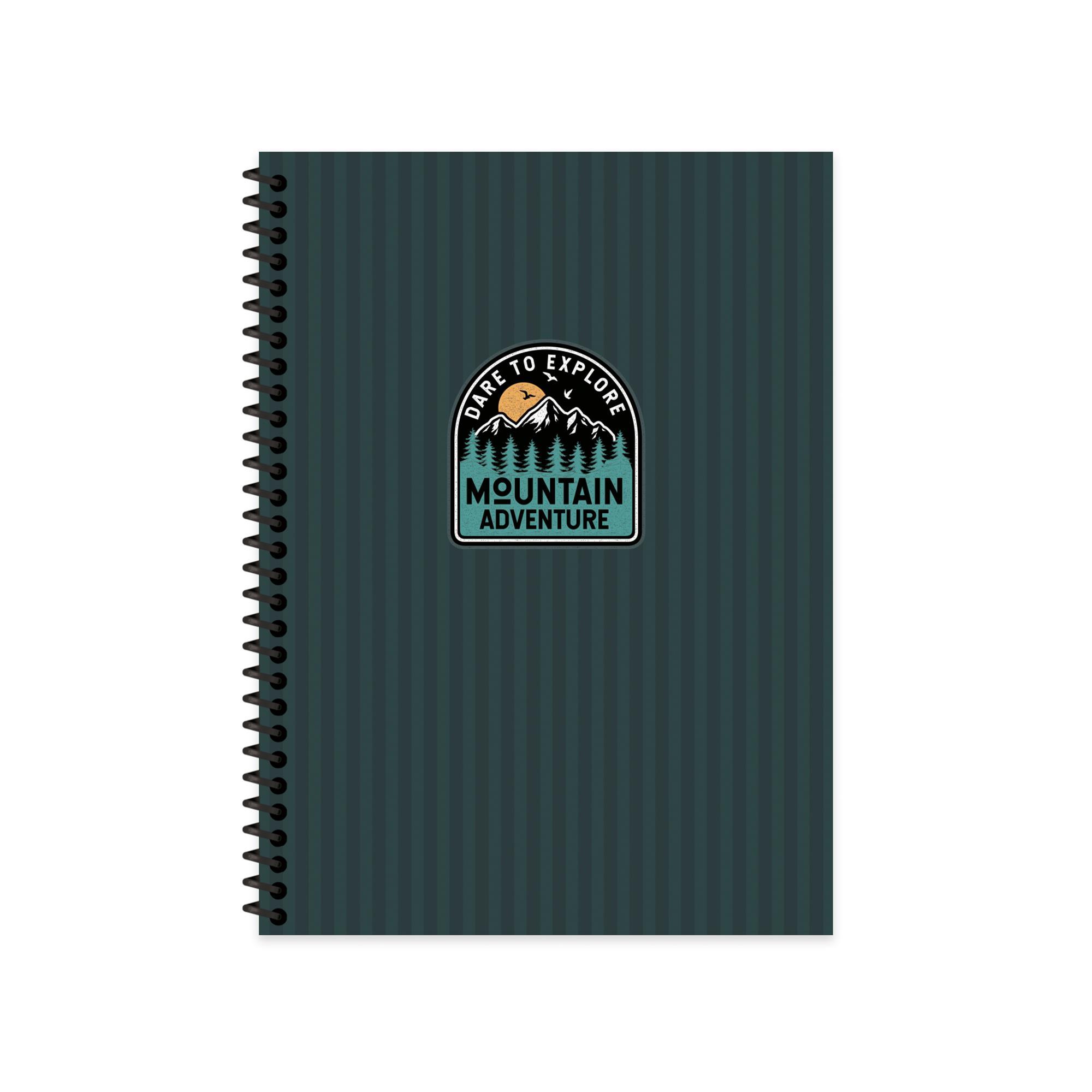 Keskin Color Çizgili Spiralli Sert Kapak Outdoor Defter Mavi