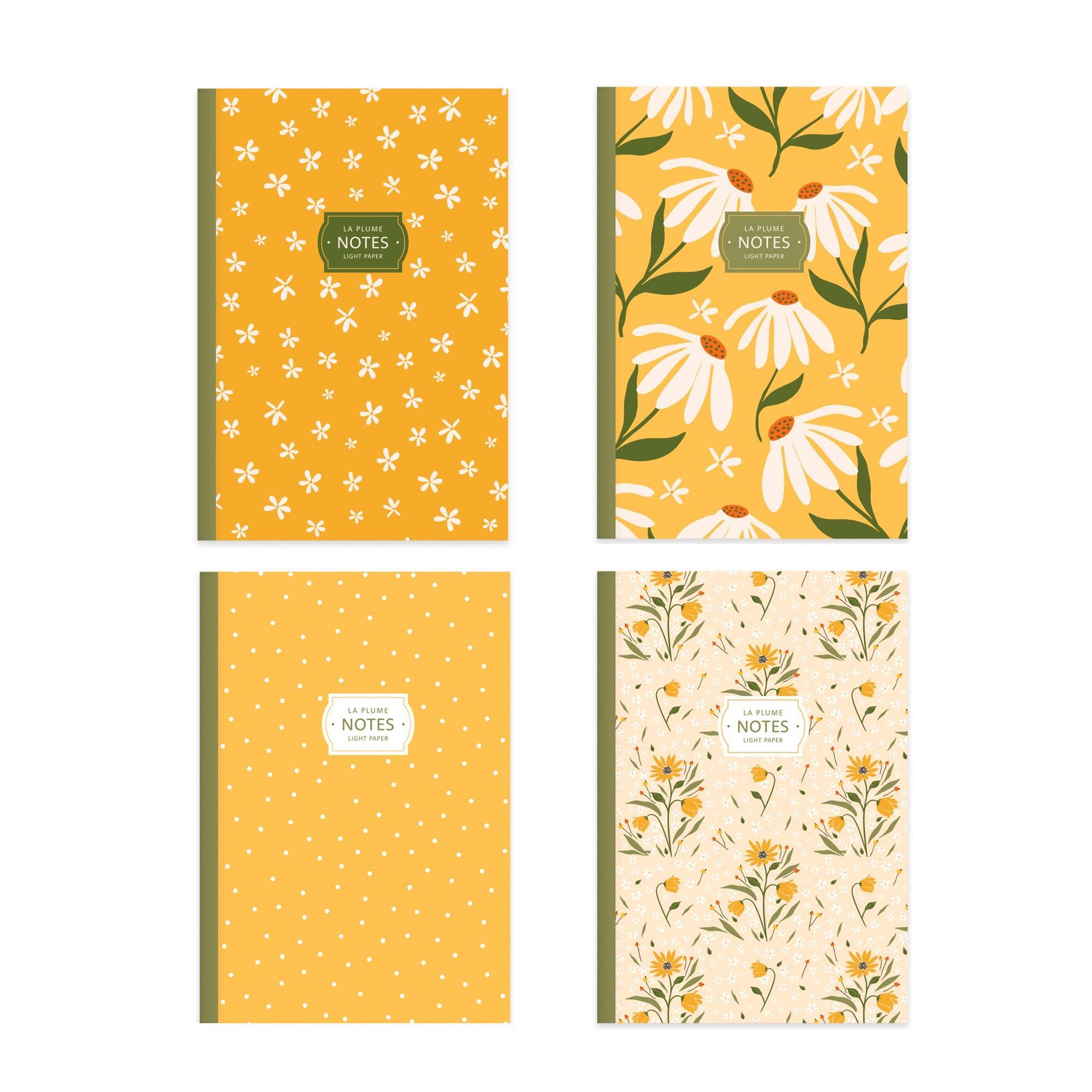 Keskin Color Çizgili Tel Dikişli 4'lü Defter Seti Sarı