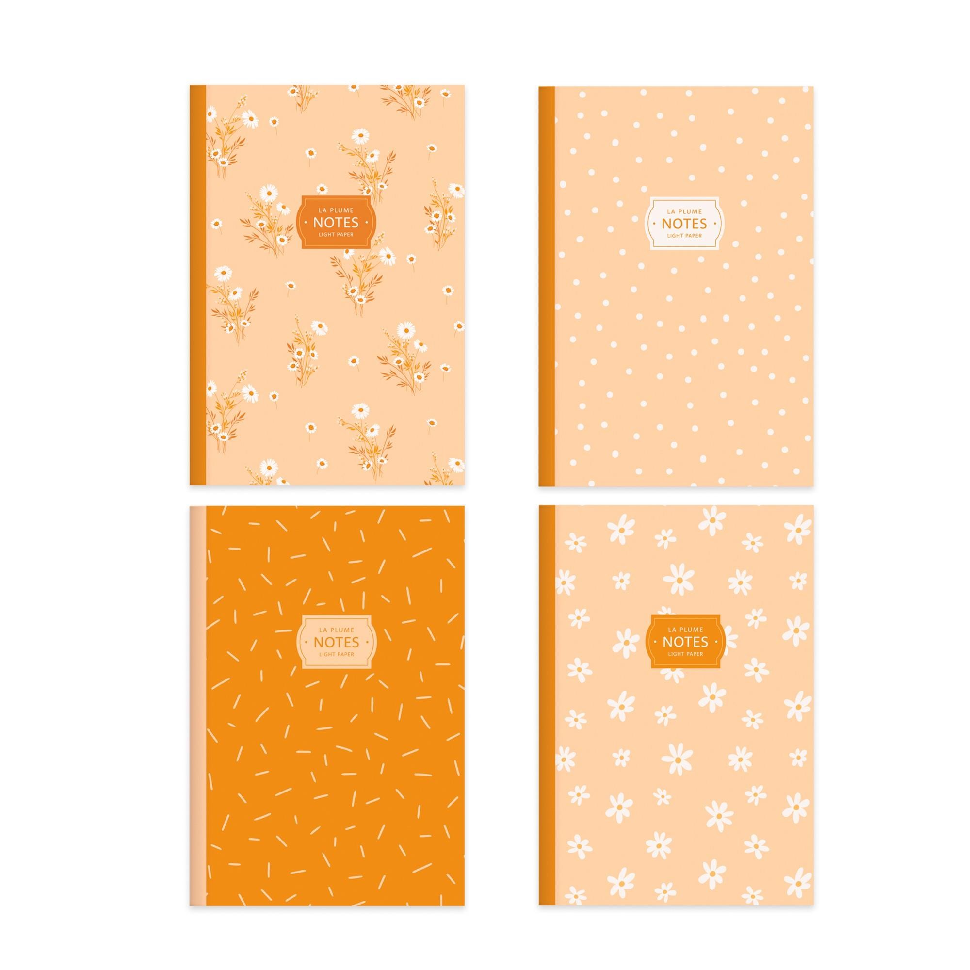Keskin Color Çizgili Tel Dikişli 4'lü Defter Seti Turuncu