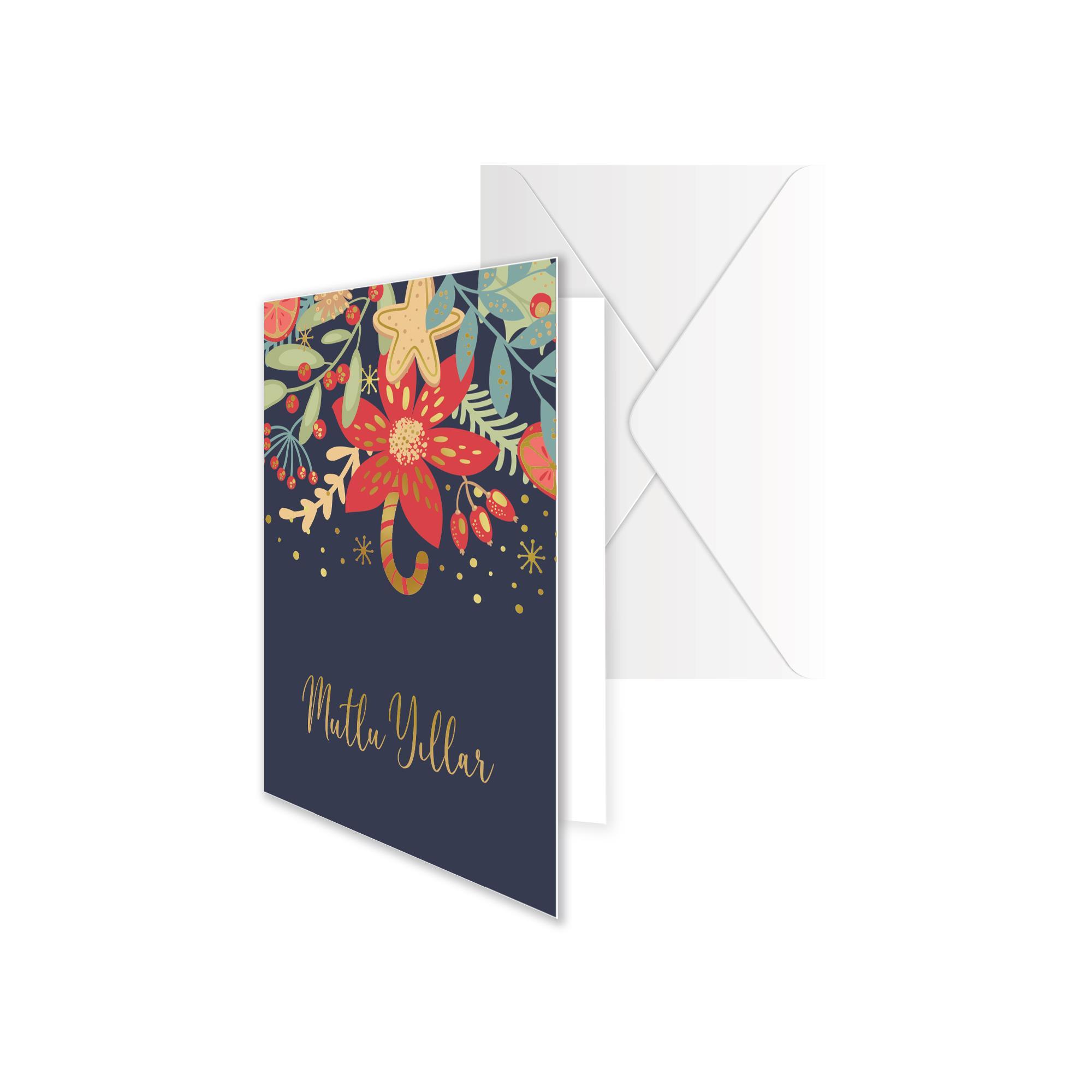 Keskin Color Yaldızlı Yılbaşı Tebrik Kartı Zarflı No:6