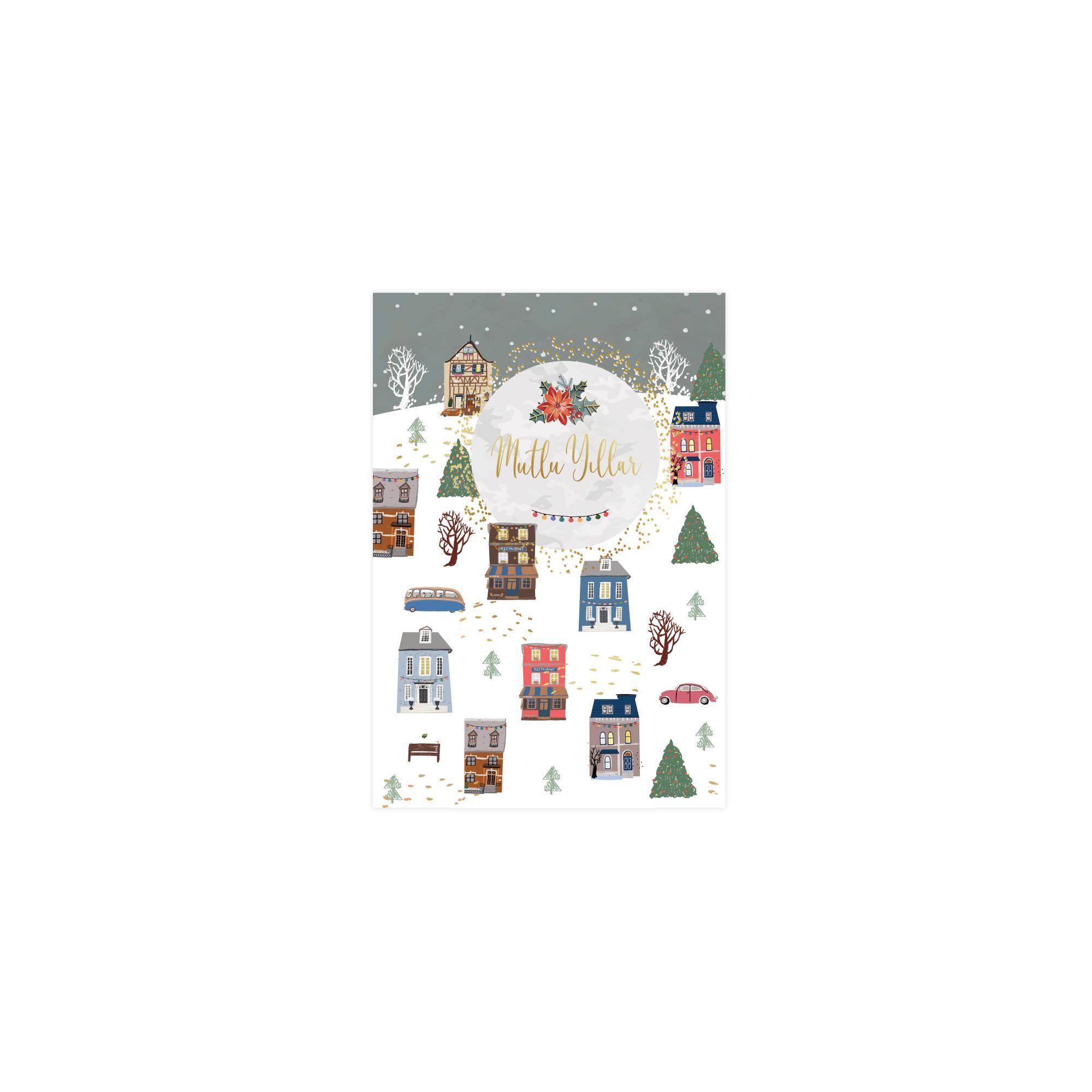 Keskin Color Yaldızlı Yılbaşı Tebrik Kartı Zarflı No:8