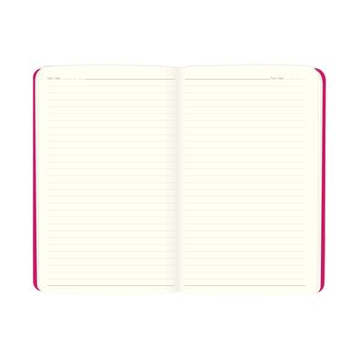 Kişiselleştirilebilir Çizgili Ciltli Premier Defter - Fuşya
