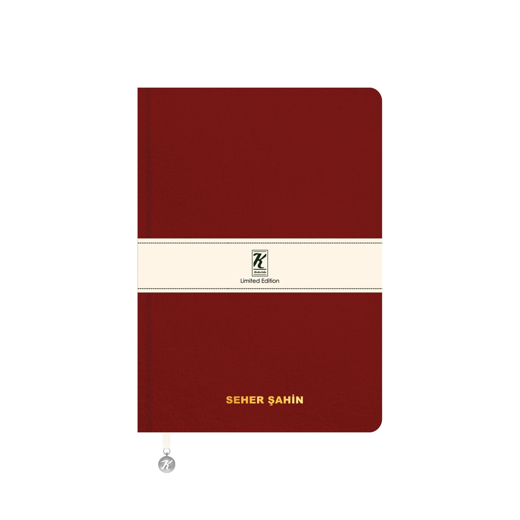Kişiselleştirilebilir Termo Deri ve Esnek Kapak Limited Edition Defter 17 x 24 CM - Kırmızı
