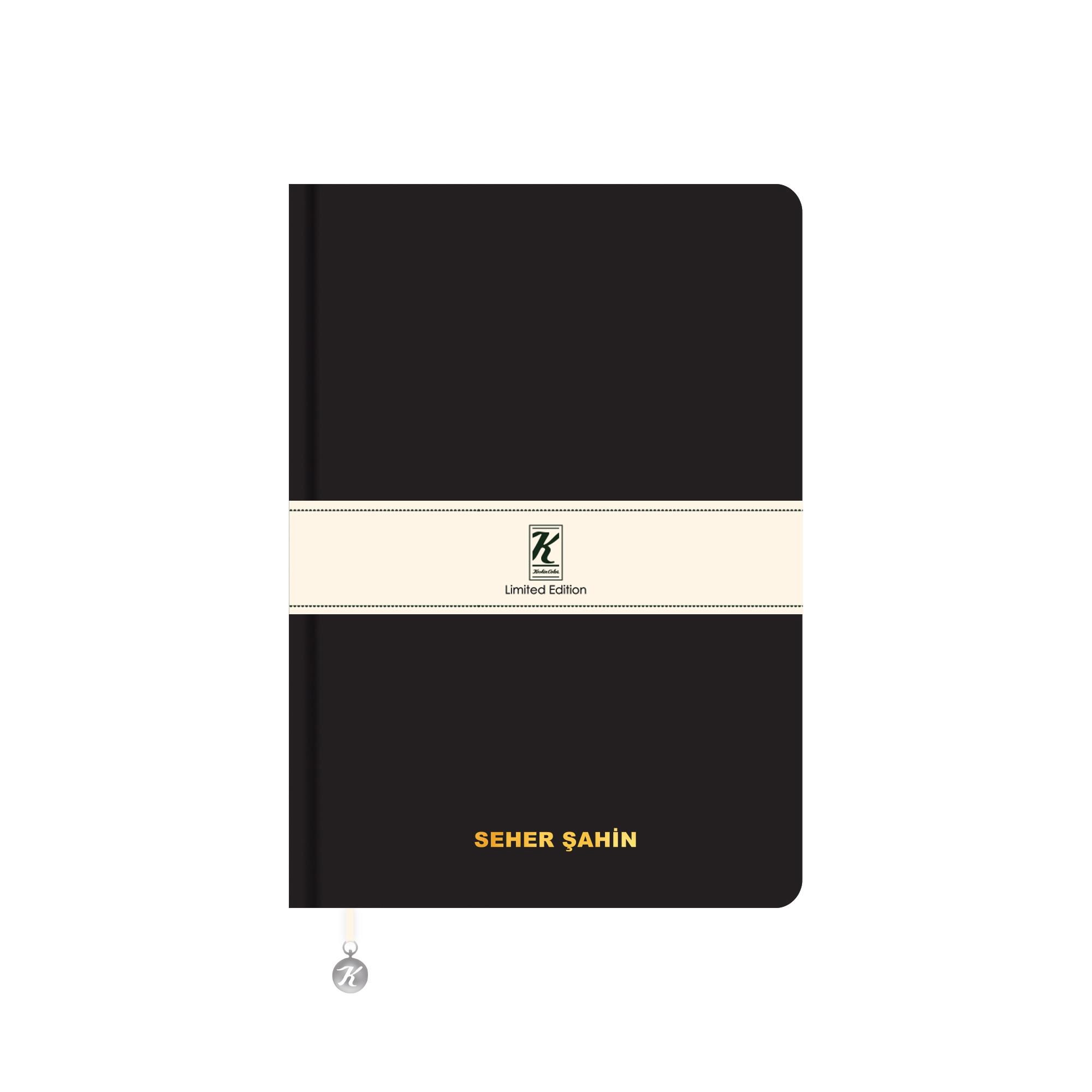 Kişiselleştirilebilir Termo Deri ve Esnek Kapak Limited Edition Defter 17 x 24 CM - Siyah