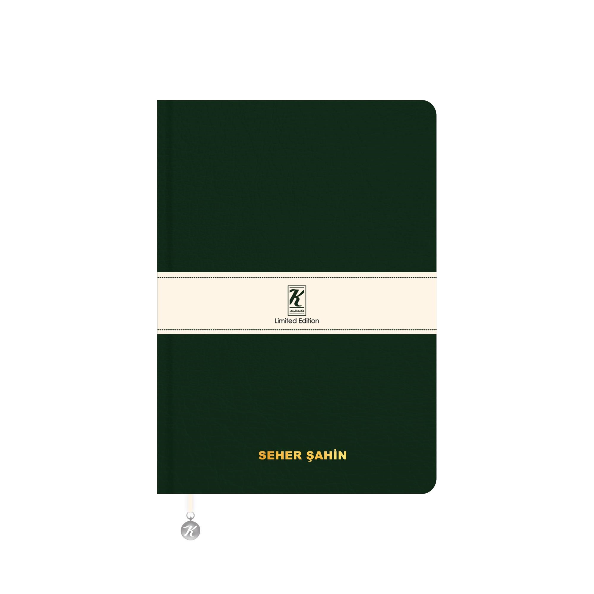 Kişiselleştirilebilir Termo Deri ve Esnek Kapak Limited Edition Defter 17 x 24 CM - Yeşil
