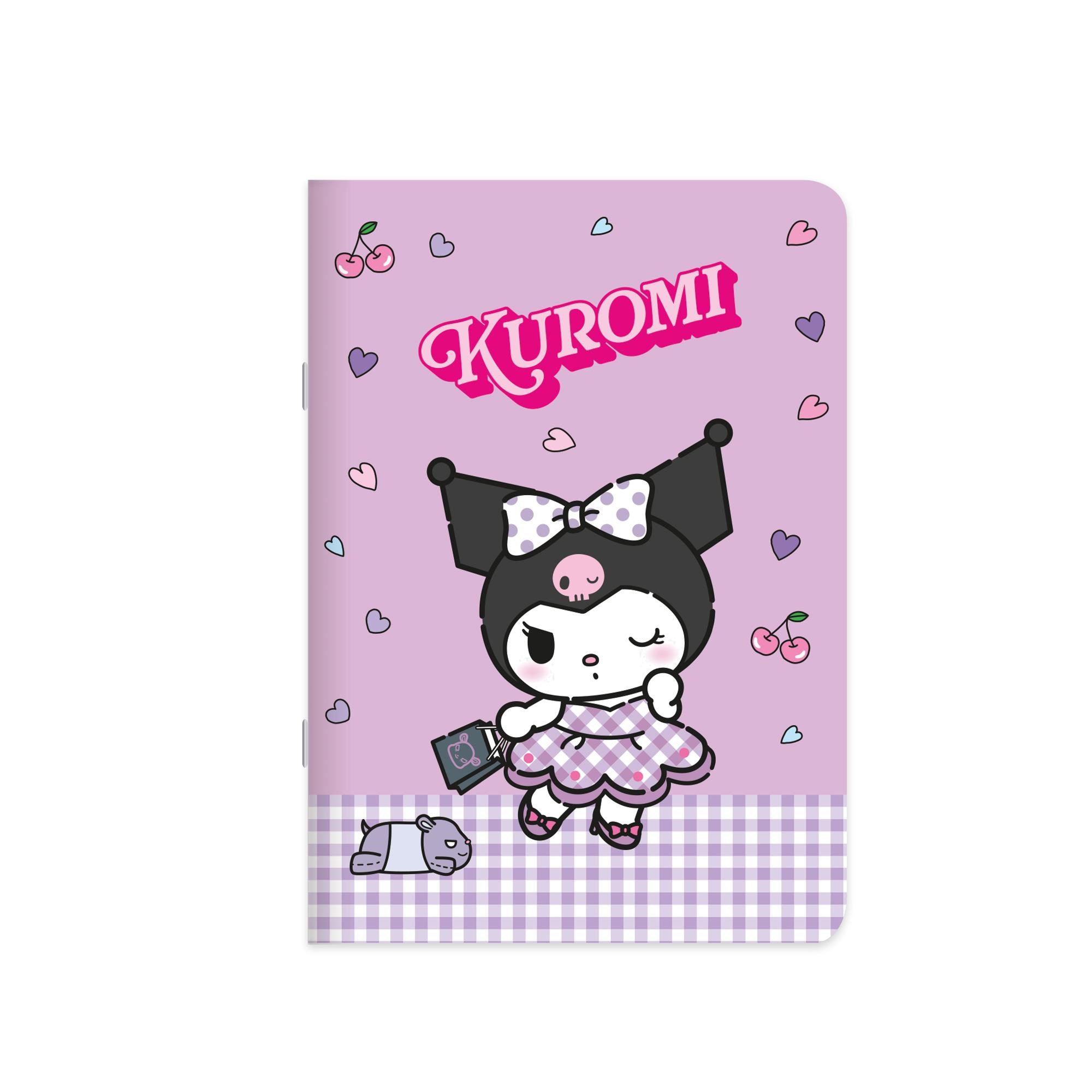 Kuromi 18,5x26 Tel Dikişli Karton Kapak Çizgili Defter - Mor