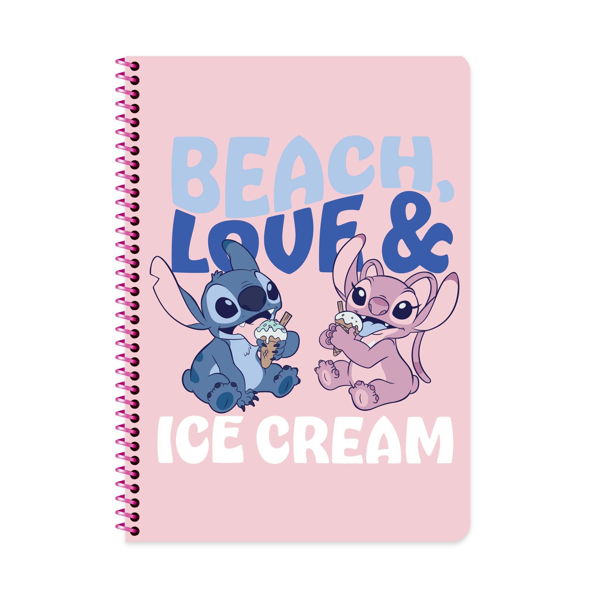 Lilo&Stitch A4 Çizgili Karton Kapak Defter - Beach Love