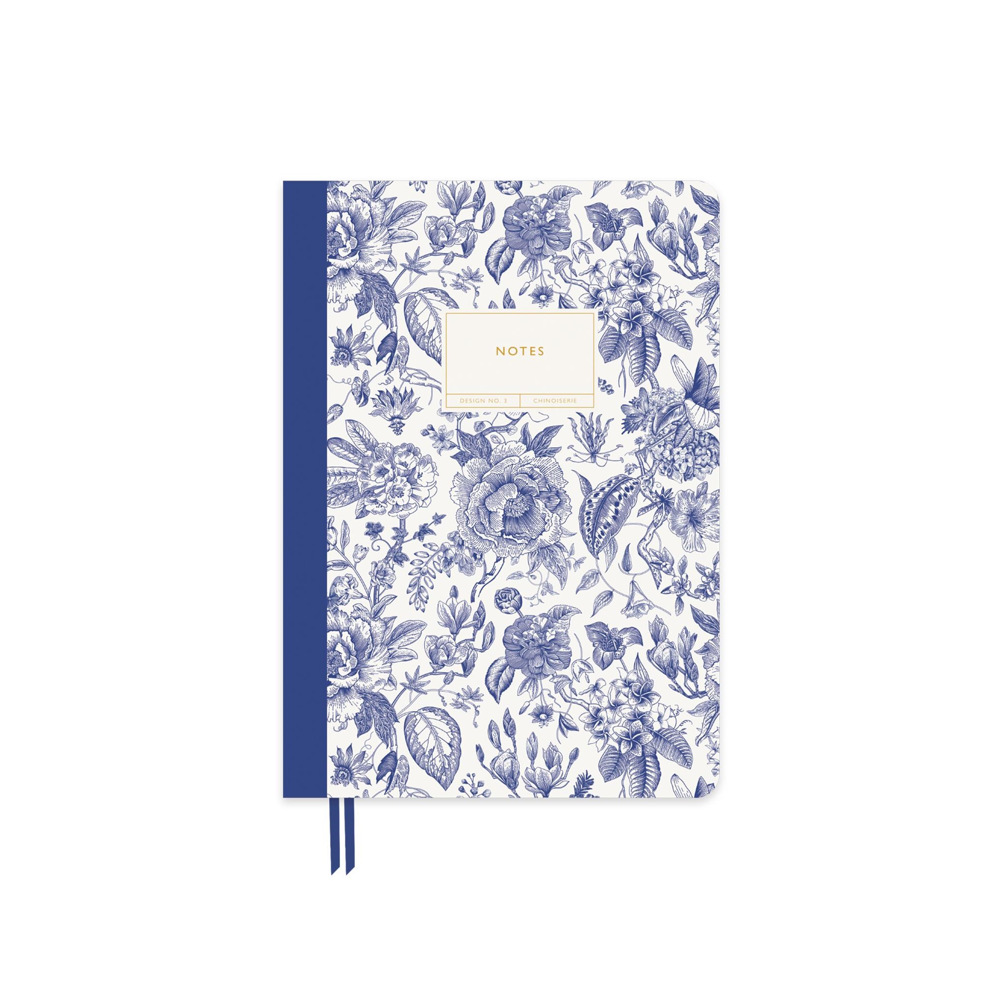 Limited Edition A5 Ciltli Sert Kapak Not Defteri Chinoiserie Mavi
