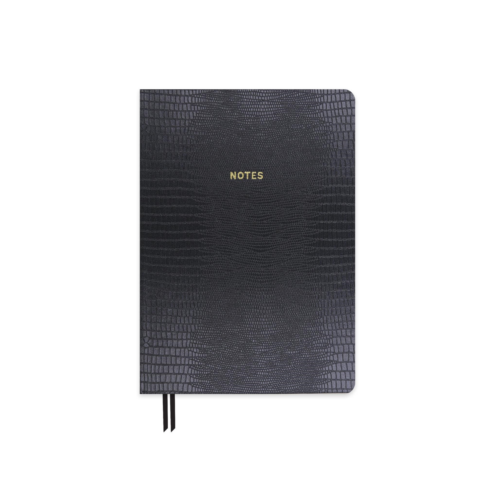 Limited Edition A5 Ciltli Sert Kapak Yılan Derisi Defter Siyah