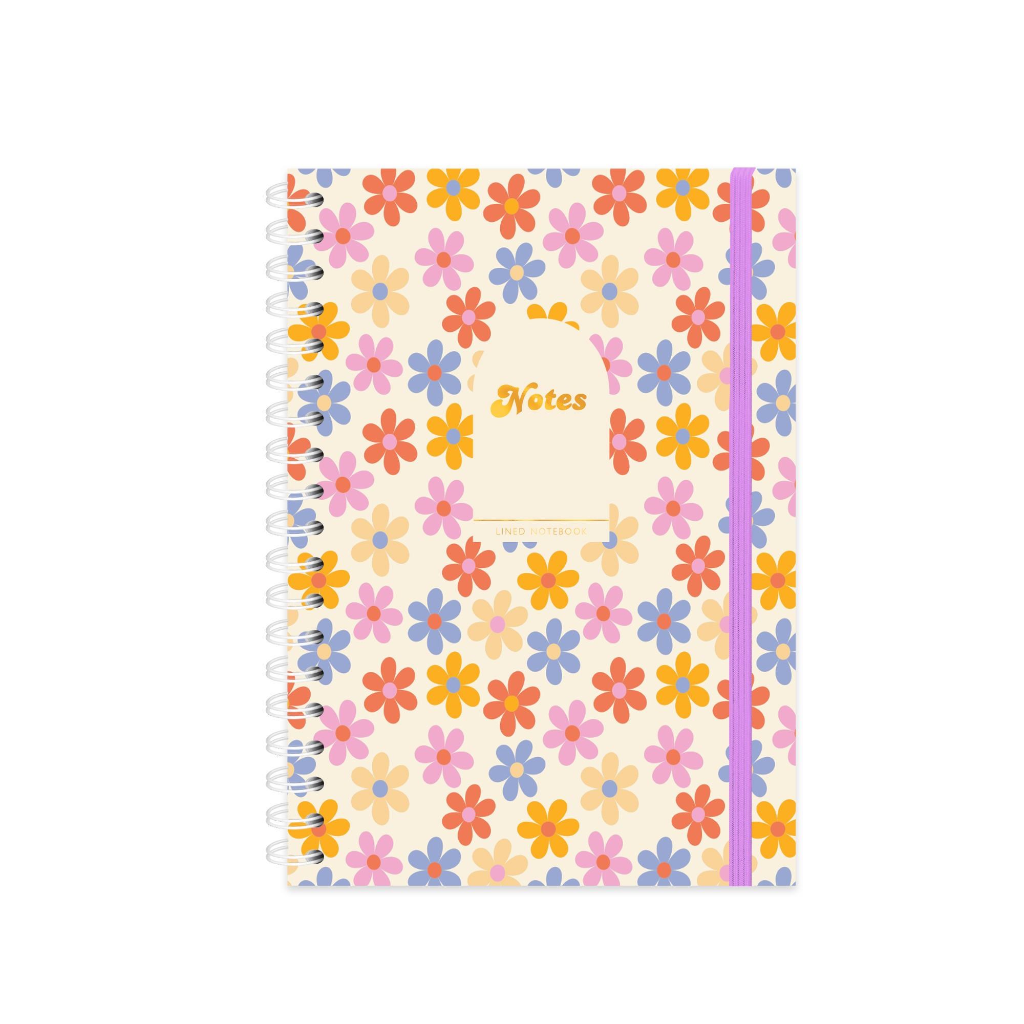 Limited Edition Spiralli Defter Çiçekler Mor 19x25