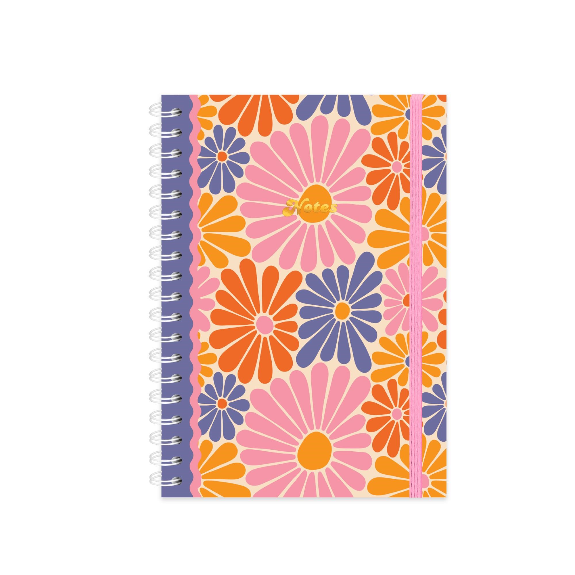 Limited Edition Spiralli Defter Çiçekler Pembe 19x25