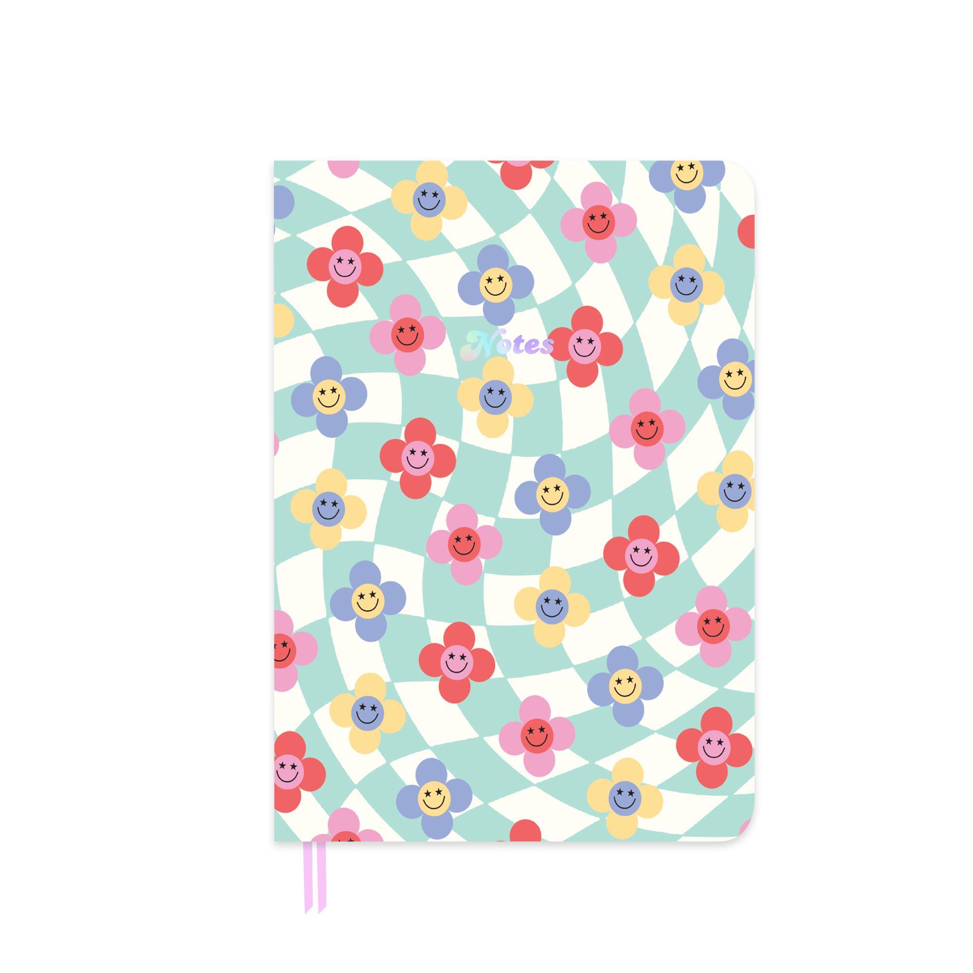 Limited Edition Yaldızlı Ciltli Defter Renkli Gülen Çiçekler 19x25