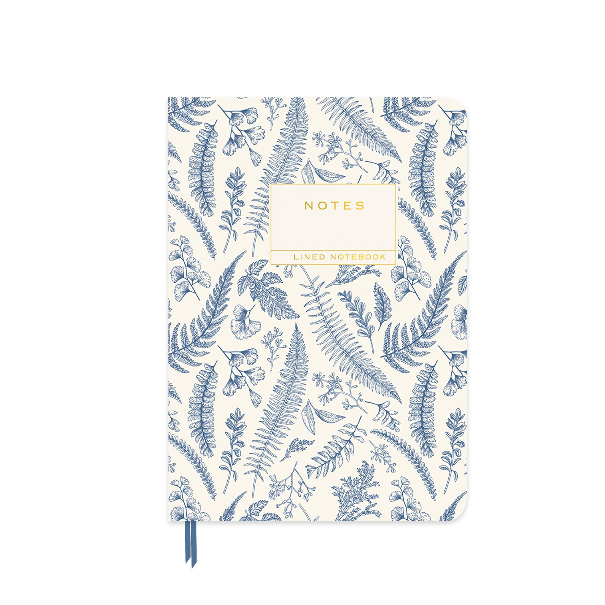 Limited Edition Yaldızlı Ciltli Defter Mavi Beyaz Çiçek 19x25