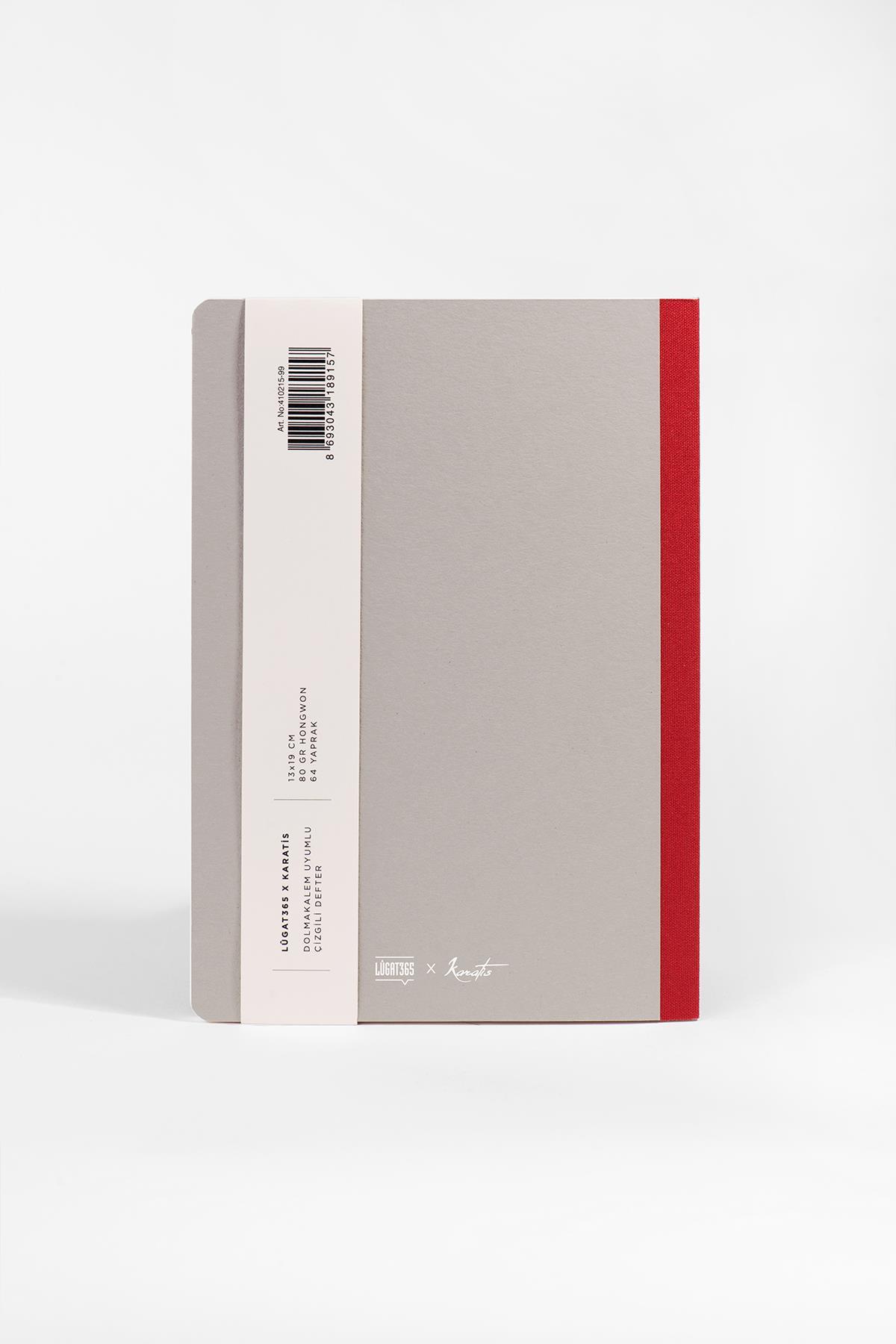 Lugat365 x Karatis 13*19 64 Yp.Çizgili Defter-Şakak Lalesi