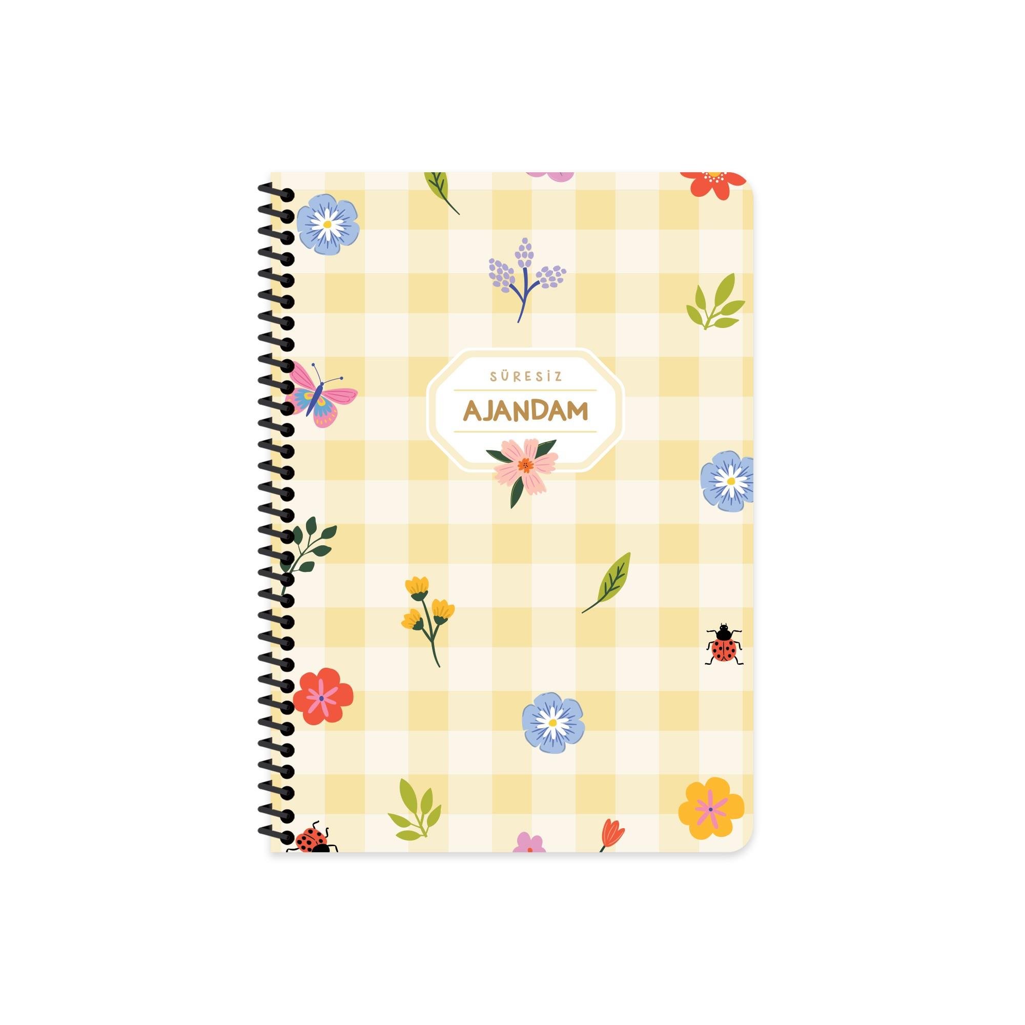 Masaüstü Planlayıcı Sert Kapak Süresiz Ajanda 13,5 x 21 cm - Sarı