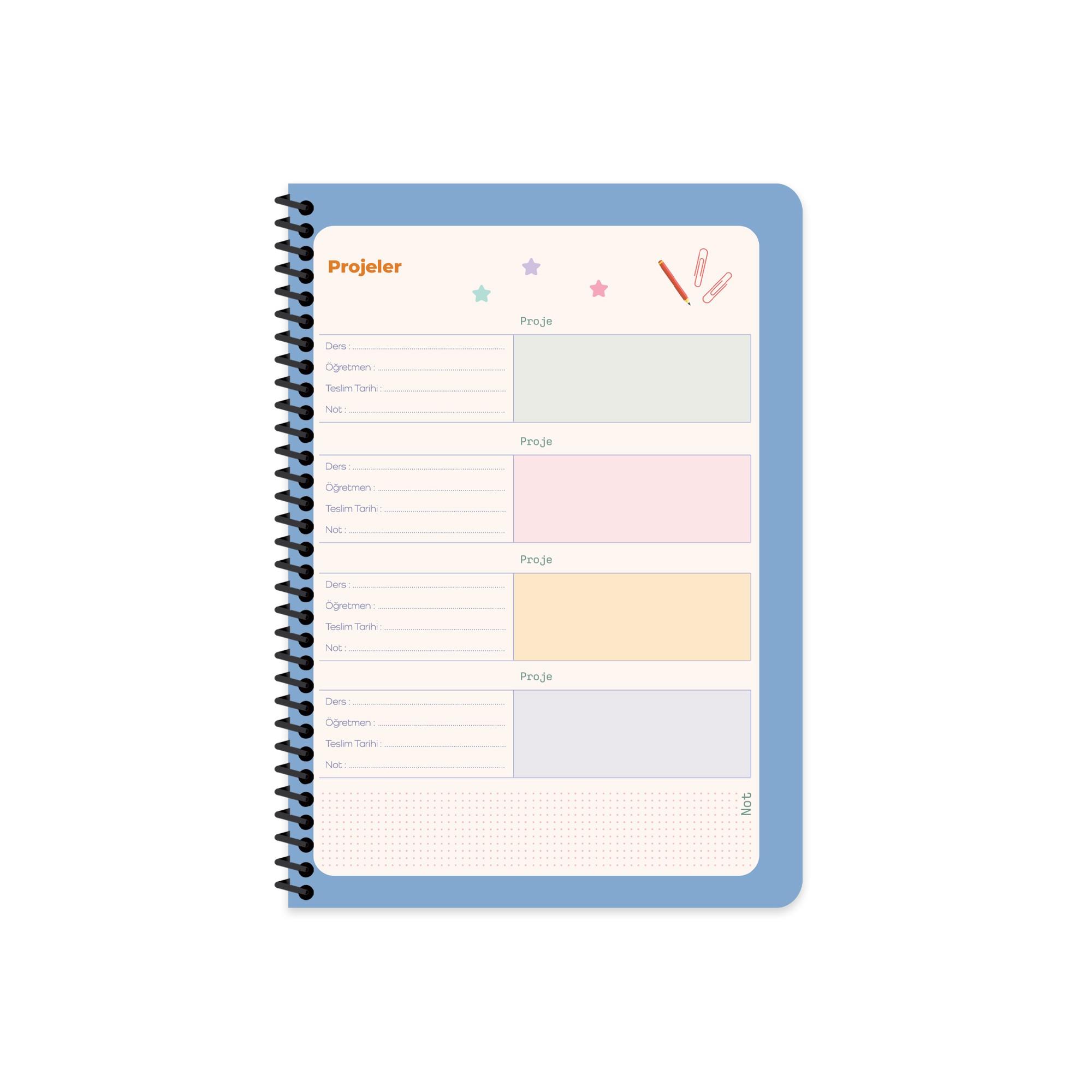 Masaüstü Planlayıcı Sert Kapak Süresiz Ajanda 13,5 x 21 cm - Sarı