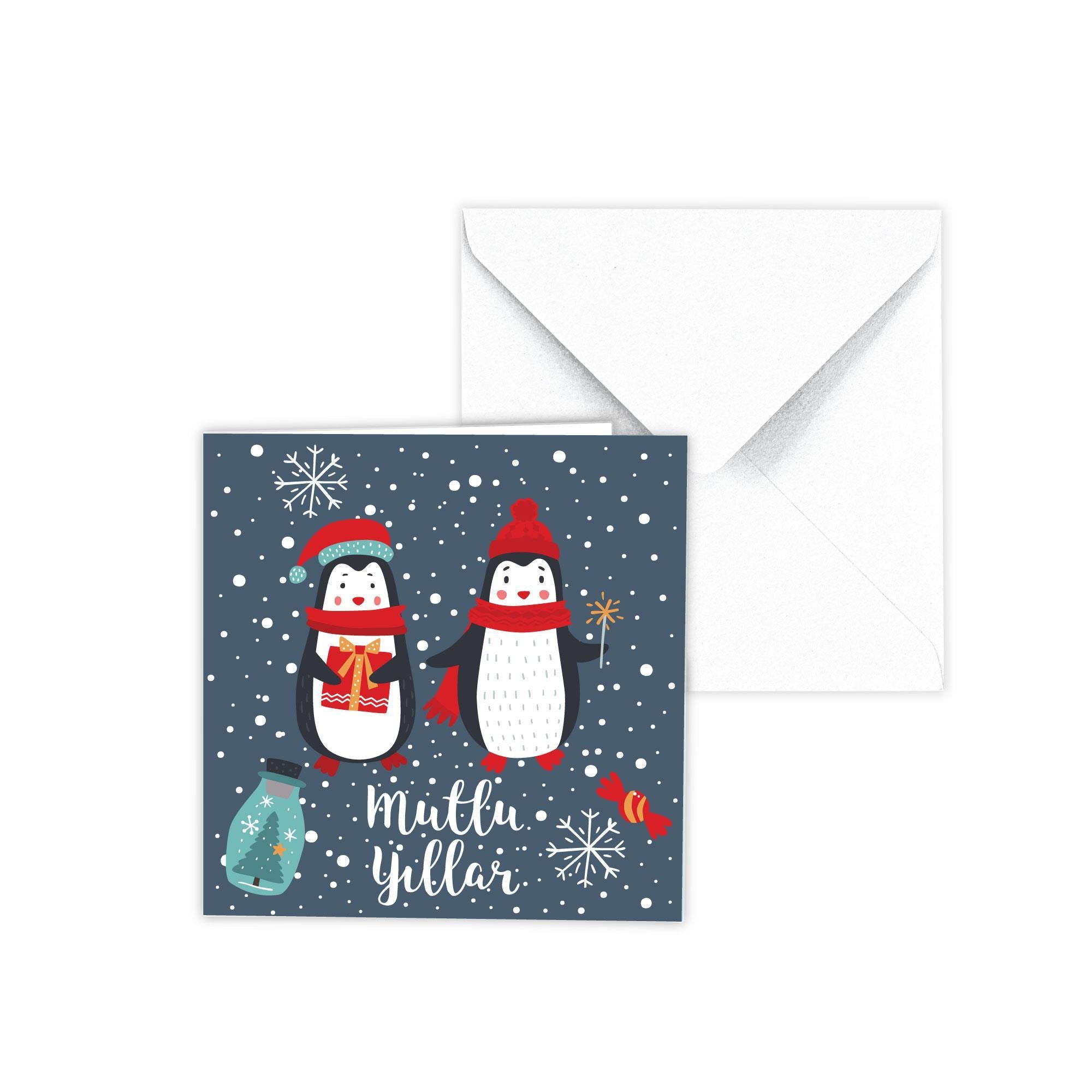 Mini Yılbaşı Tebrik Kartı Zarflı Tekli No:5