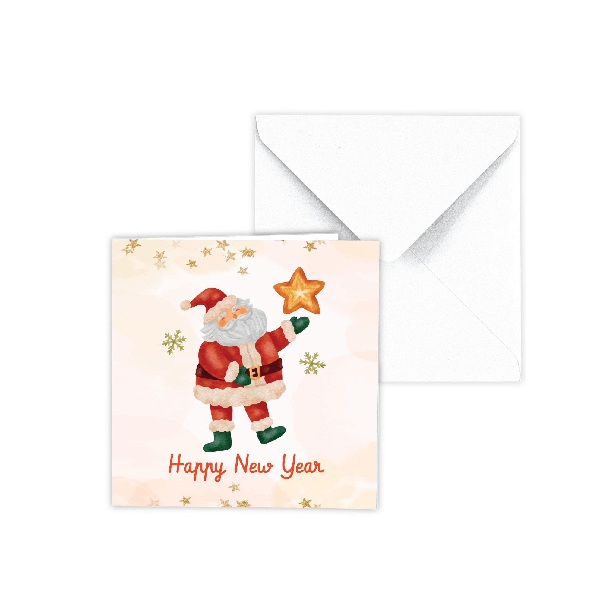 Mini Yılbaşı Tebrik Kartı Zarflı Tekli No:7