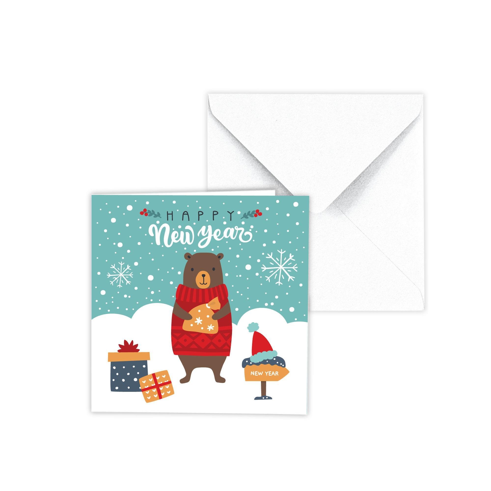 Mini Yılbaşı Tebrik Kartı Zarflı Tekli No:6