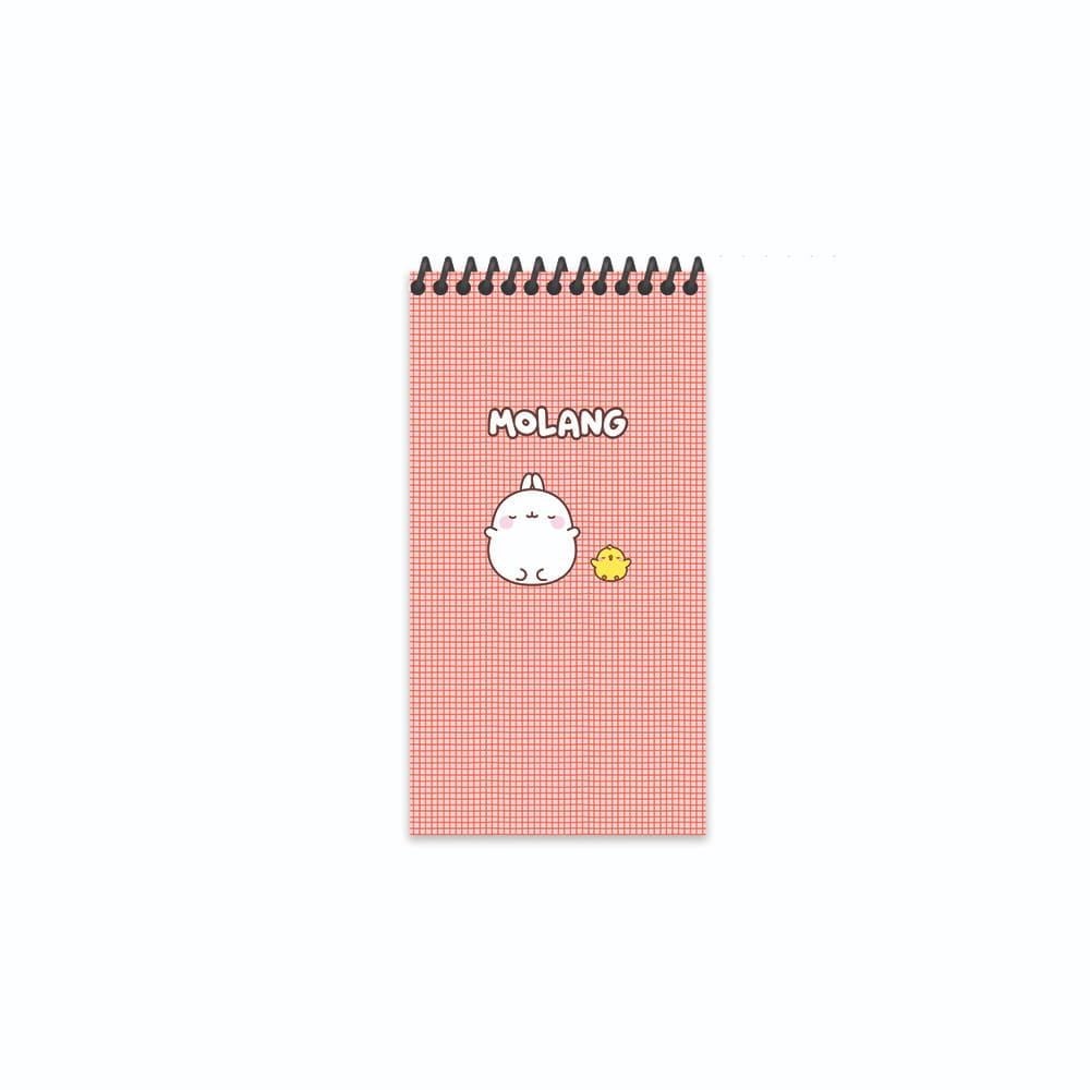 Molang 10x19 Spiralli Karton Kapak Çizgili Defter - Kırmızı