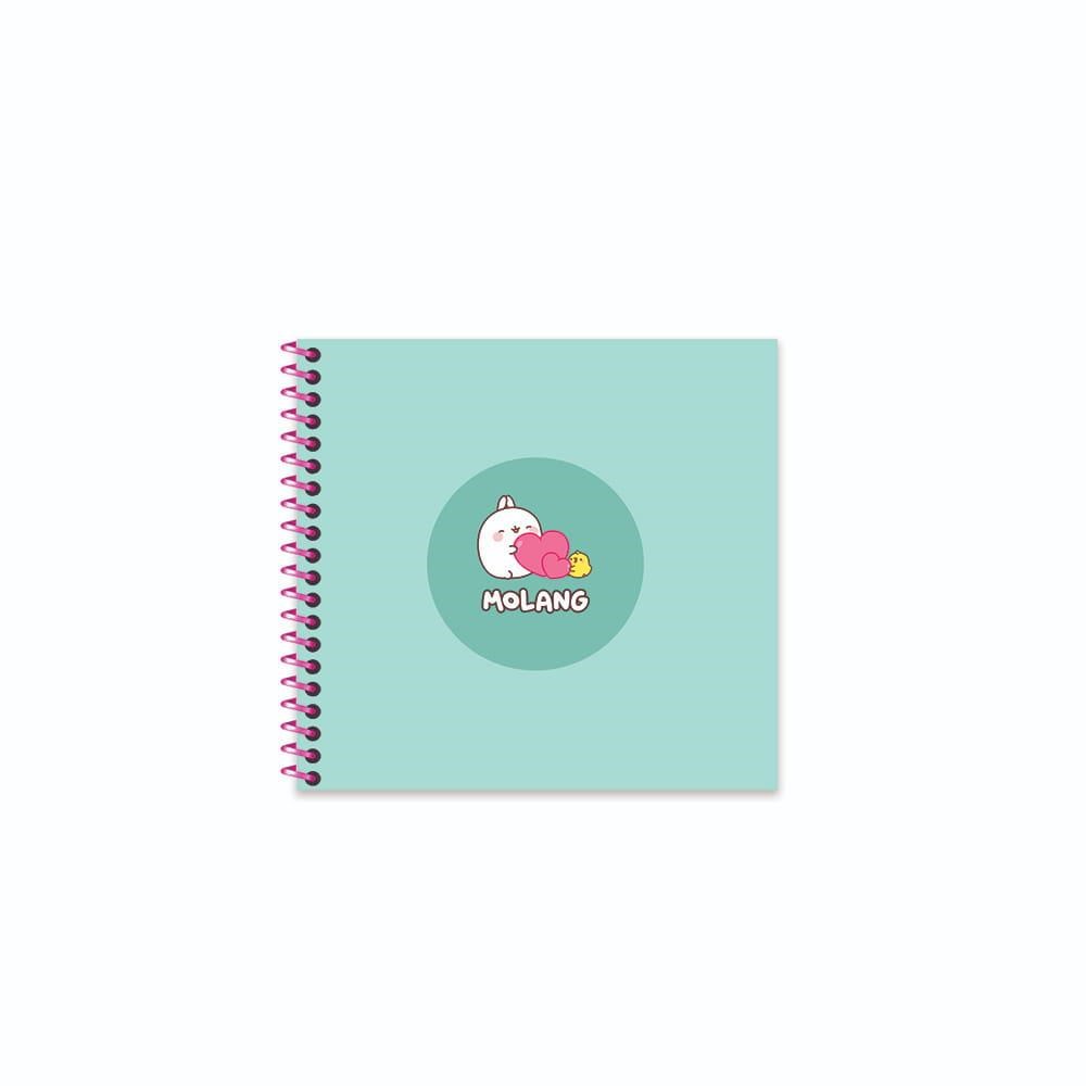 Molang 16x15 Spiralli Sert Kapak Çizgili Defter - Yeşil
