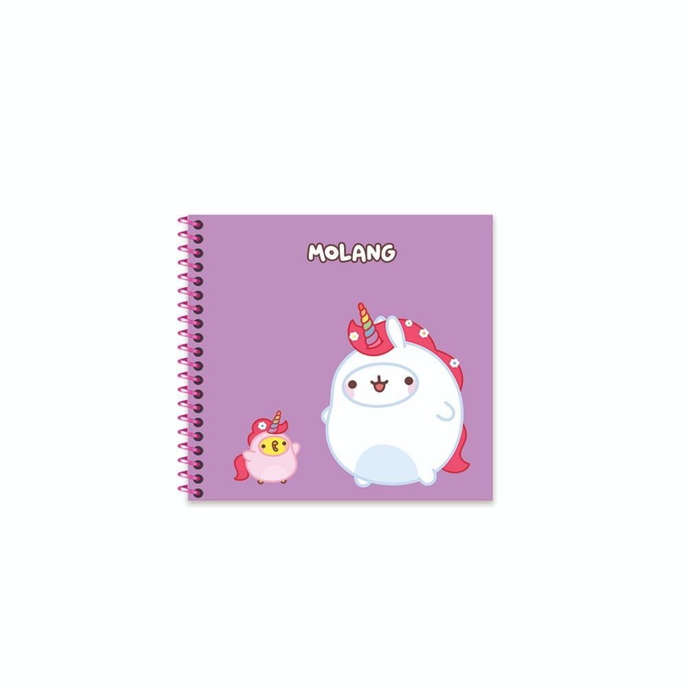 Molang 16x15 Spiralli Sert Kapak Çizgili Defter - Mor