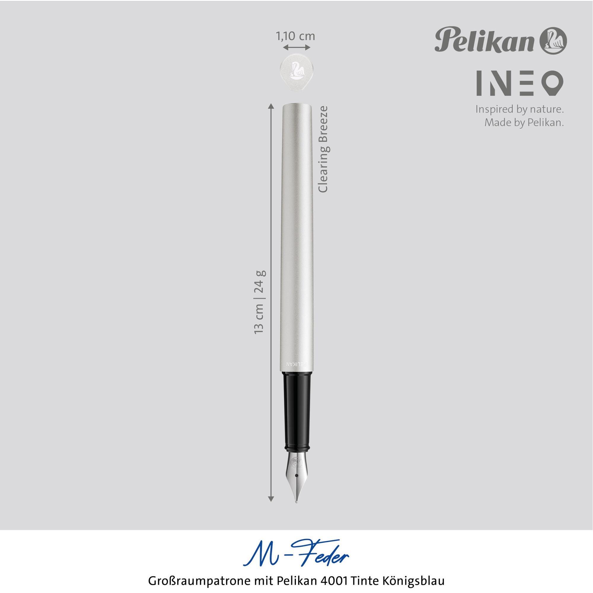 Pelikan INEO Dolma Kalem Metal Kutu Gümüş (M)