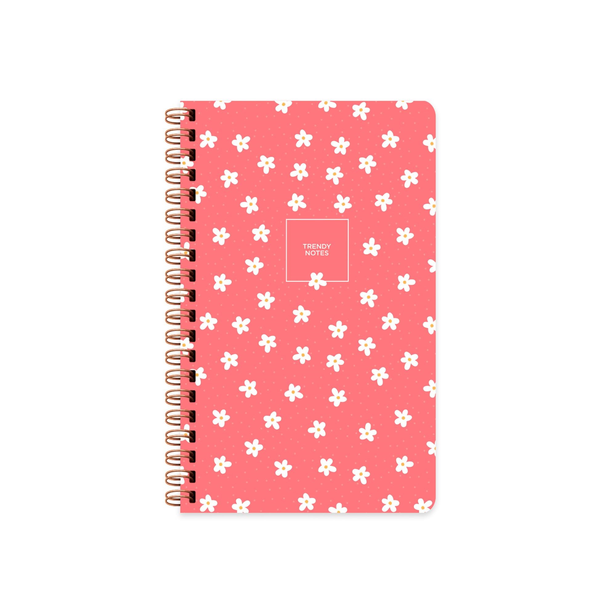 Sert Kapak Düz Spiralli Çiçek Defter Minik Papatya 13x21