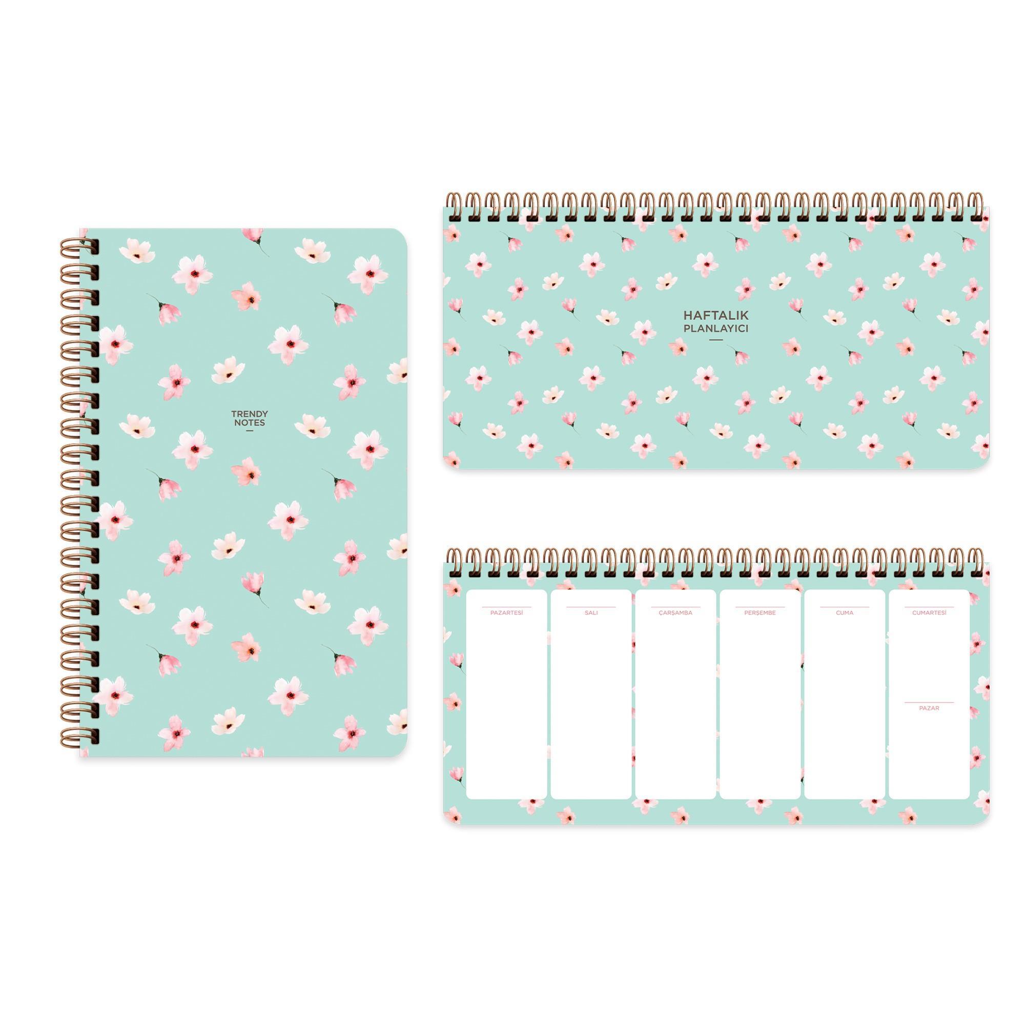 Su Yeşili Haftalık Planlayıcı ve Defter Seti