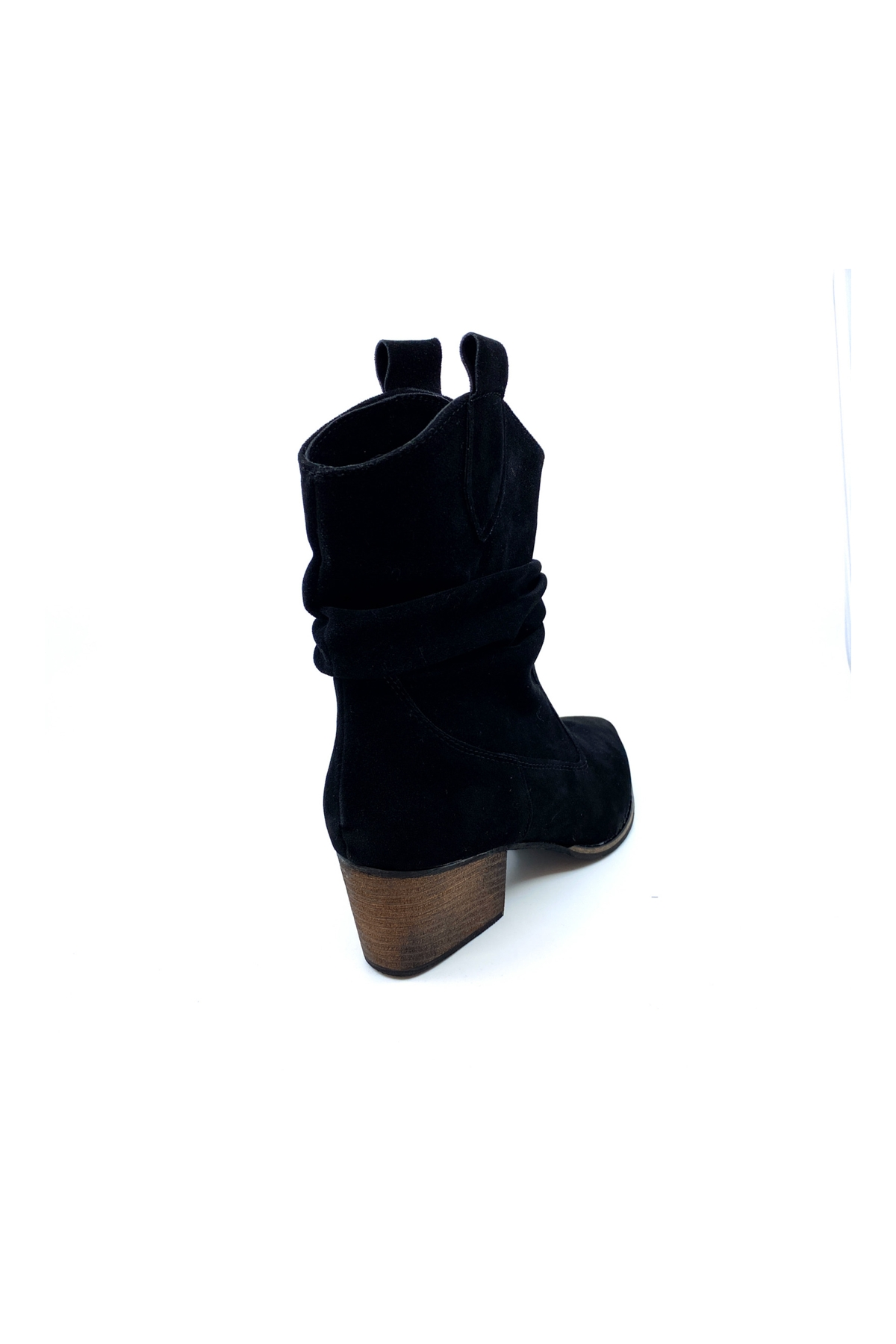 5 Cm Topuklu Körüklü Western Çizme Siy.suet
