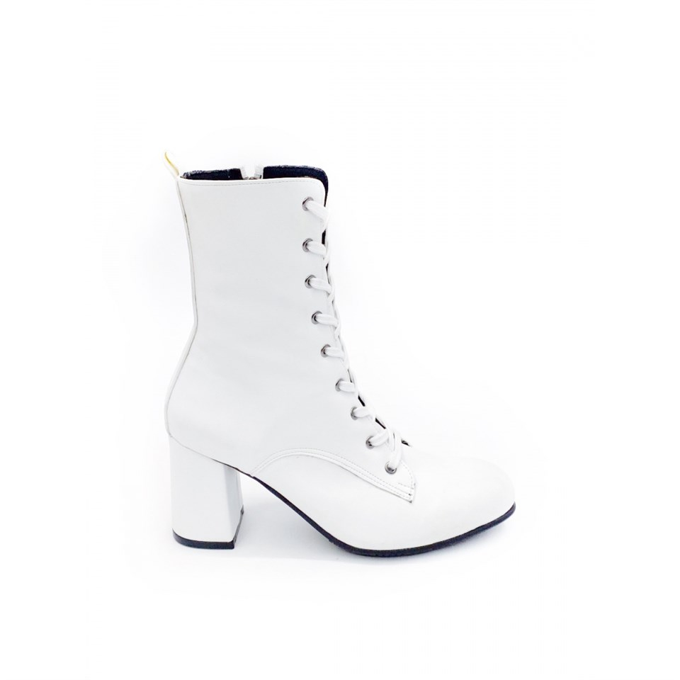 6 Cm Topuklu Zara Model Bagcik Detayli Postal Beyaz