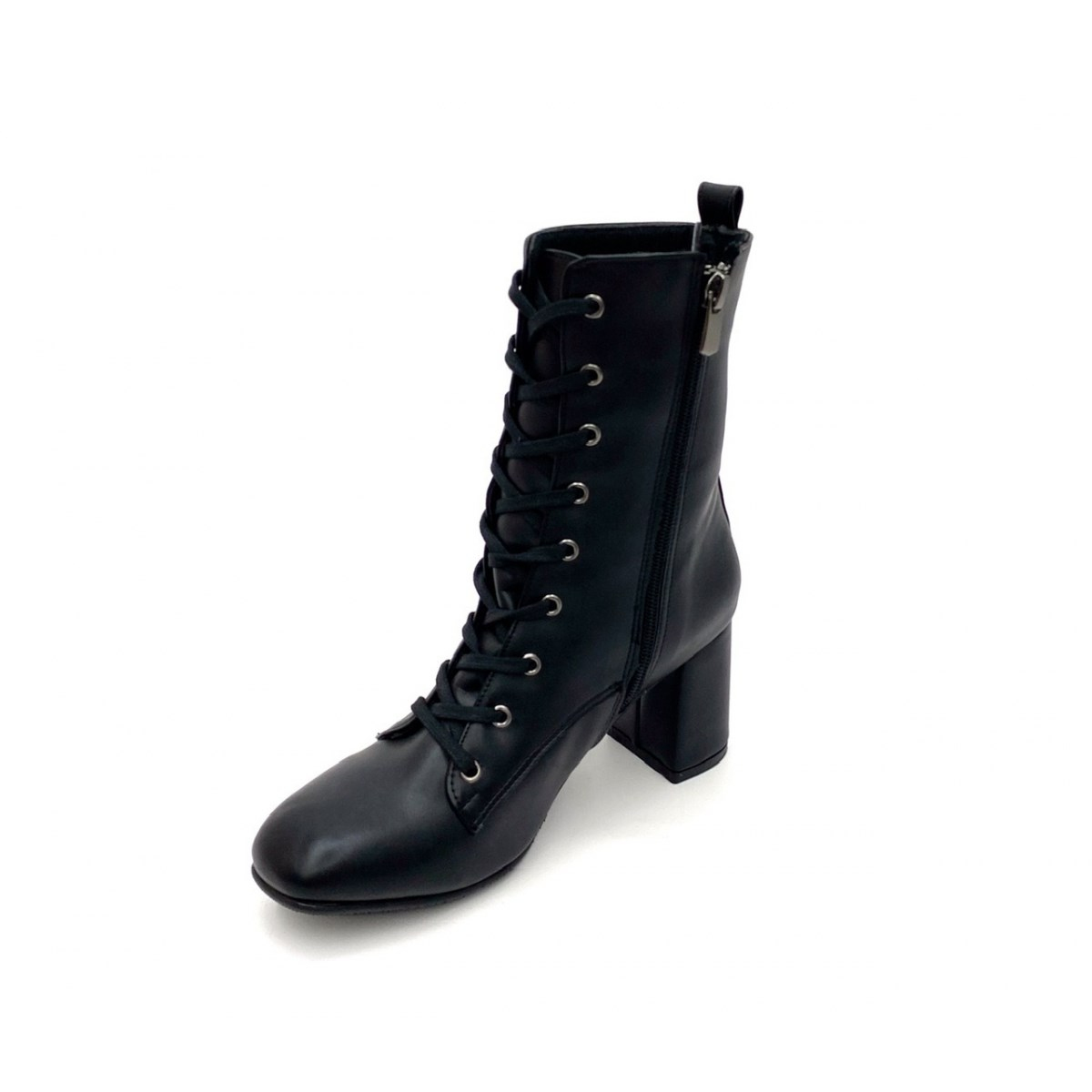 6 Cm Topuklu Zara Model Bagcik Detayli Postal Siyah