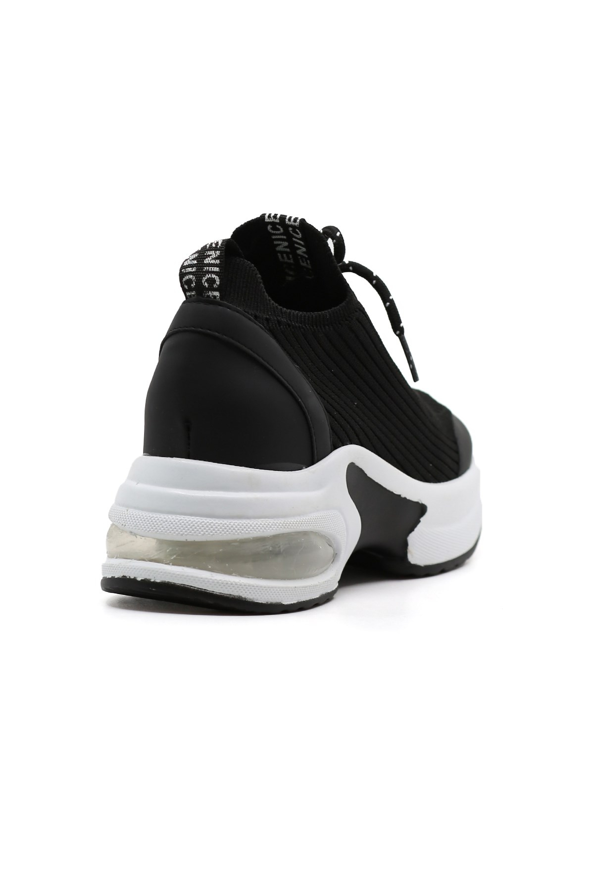 Afrodi̇t Model 10 Cm Gi̇zli̇ Topuk Tri̇ko Detayli Spor Sneakers Spor Ayakkabi Siy.bey