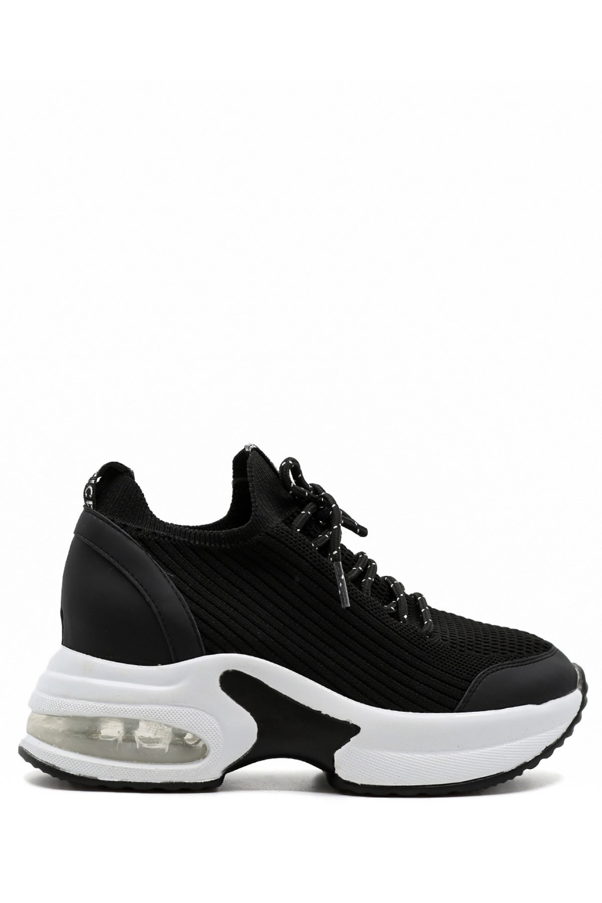 Afrodi̇t Model 10 Cm Gi̇zli̇ Topuk Tri̇ko Detayli Spor Sneakers Spor Ayakkabi Siy.bey