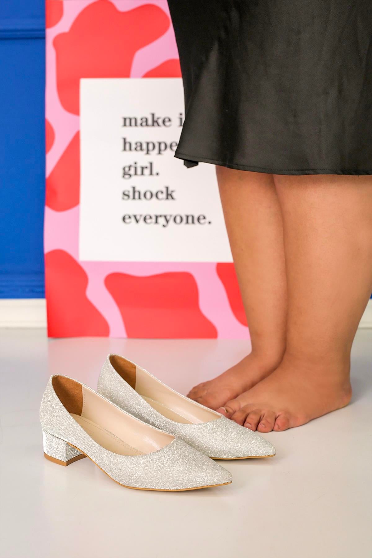 AG1050 MODEL 3 CM TOPUKLU AYAKKABI BABET GUM.SIMLI
