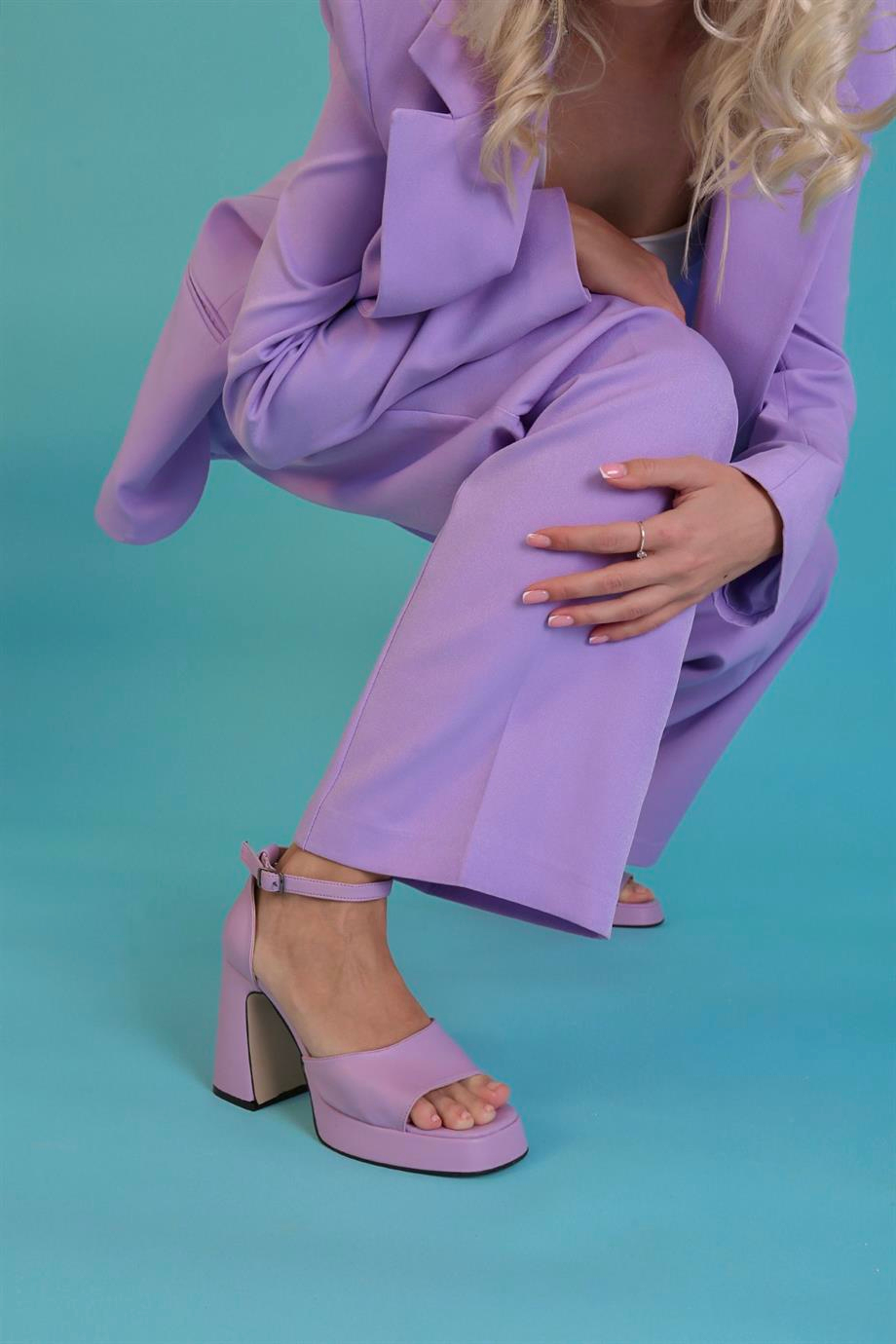 ALARA MODEL 10 CM PLATFORM YENİ SEZON TOPUKLU AYAKKABI LİLA