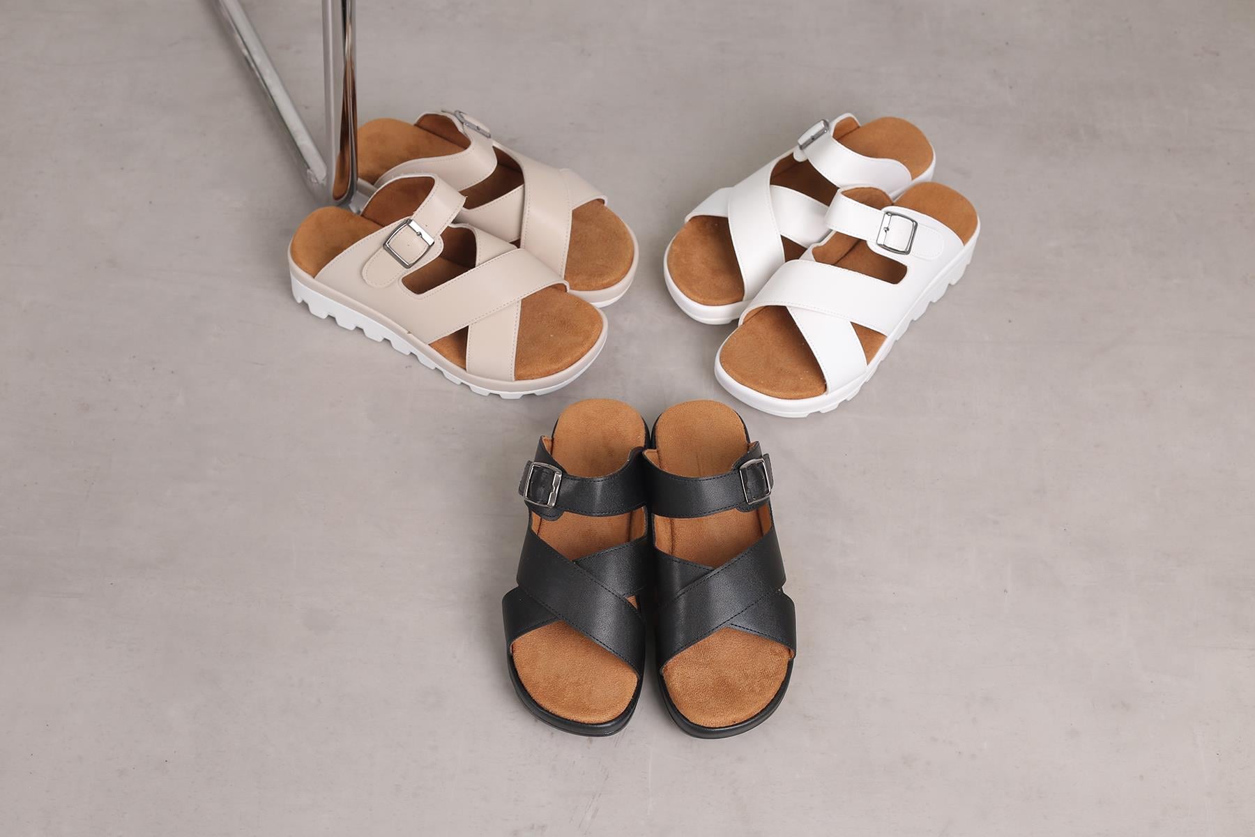 ALDI  MODEL 3 CM TABANLI ÇAPRAZ BATLI TERLİK TEN