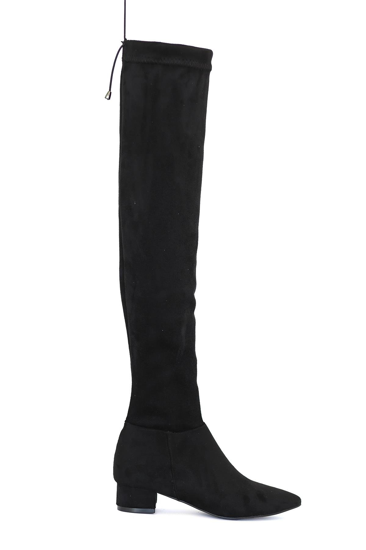 Alessia 3 Cm Yeni̇ Sezon Zara Model Streç Çi̇zme Siy.suet