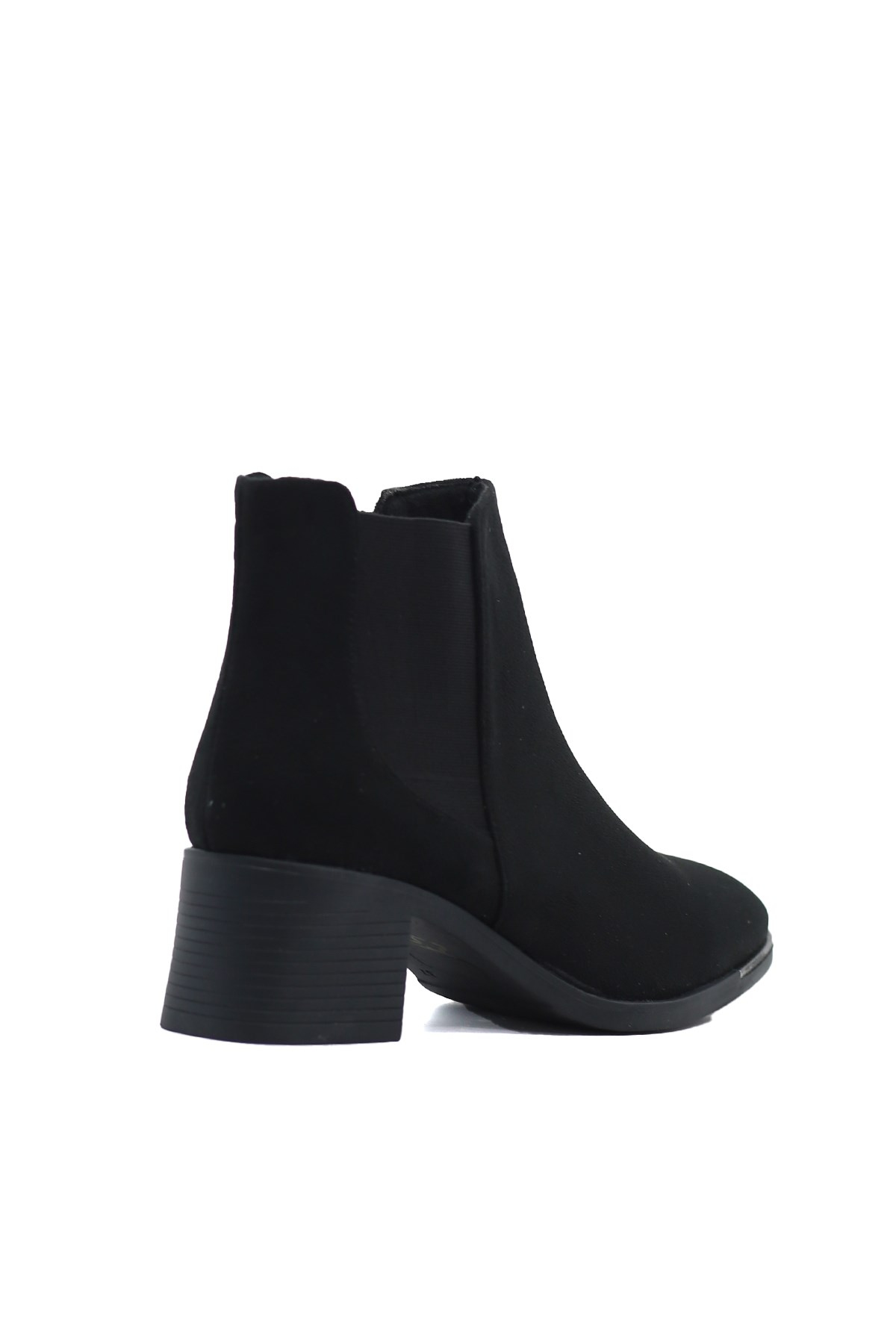 Alvi̇n 5 Cm Topuklu Zara Model Kisa Bot Siy.suet
