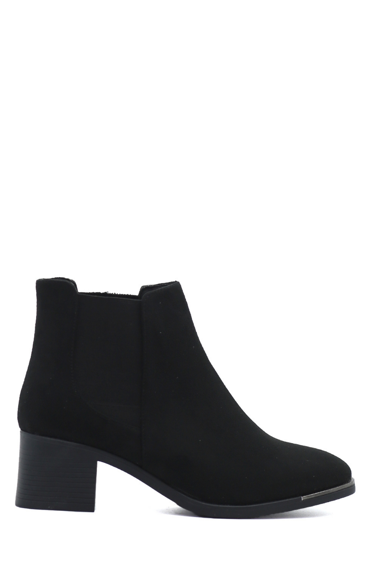 Alvi̇n 5 Cm Topuklu Zara Model Kisa Bot Siy.suet