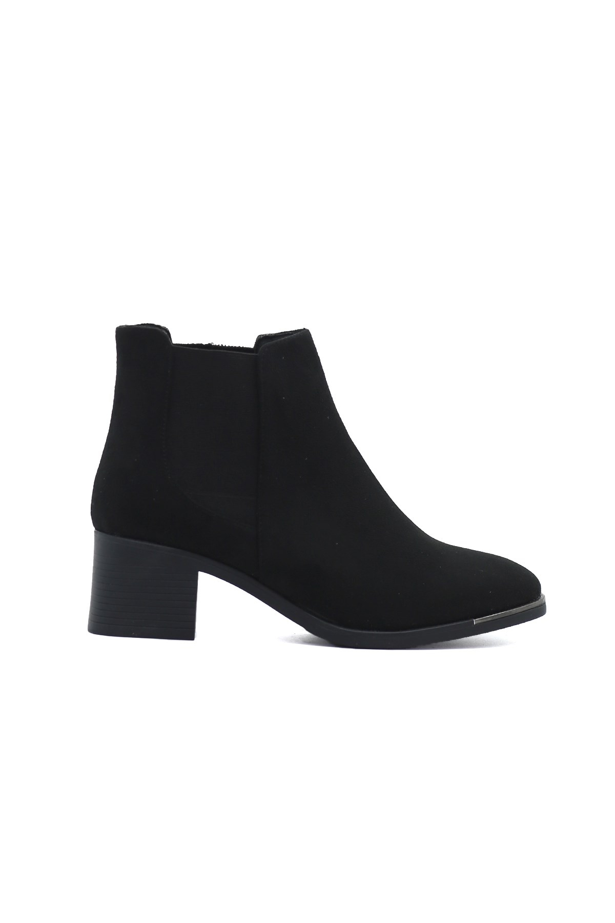 Alvi̇n 5 Cm Topuklu Zara Model Kisa Bot Siy.suet
