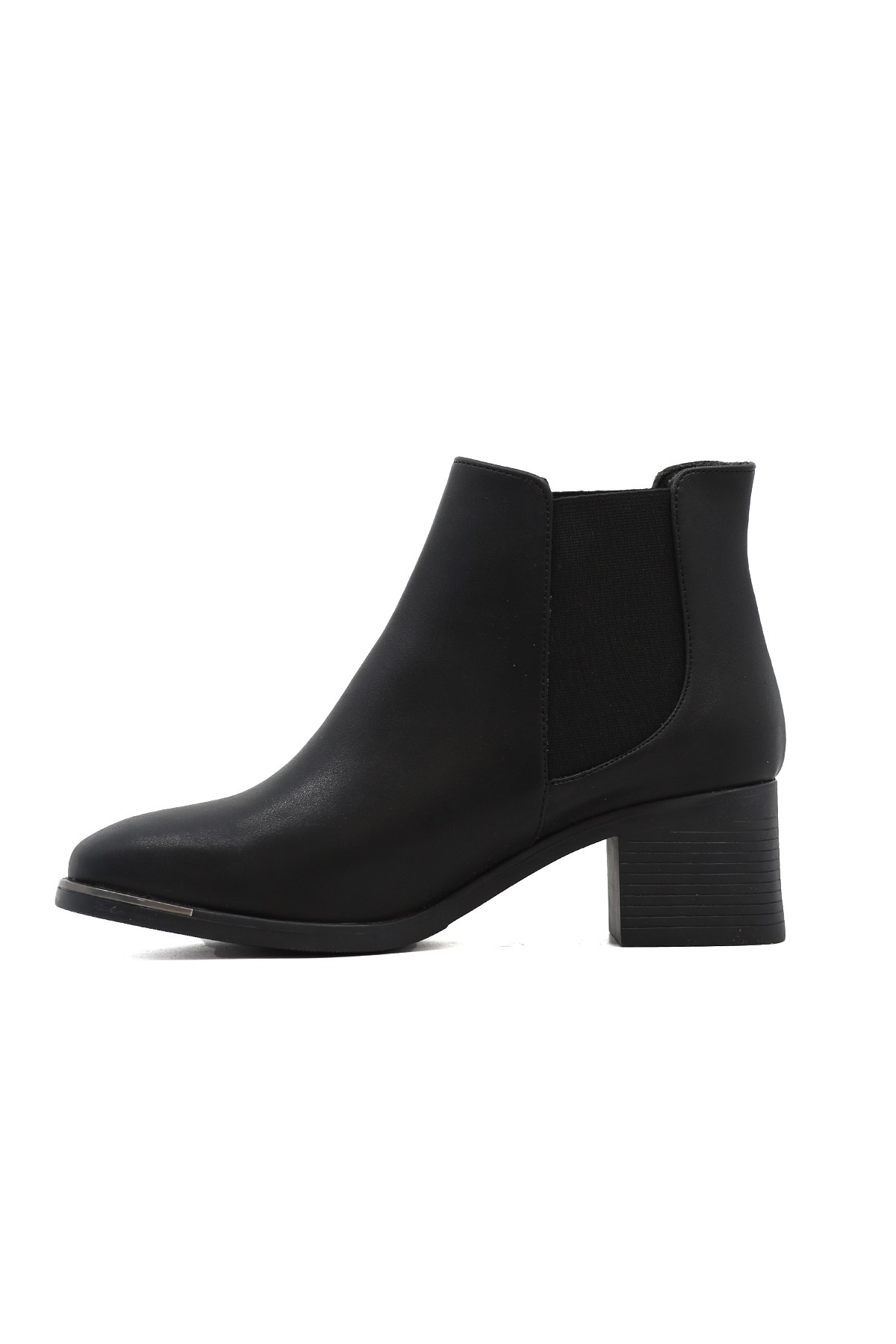 ALVİN  5 Cm Topuklu Zara Model Kisa Bot Siyah