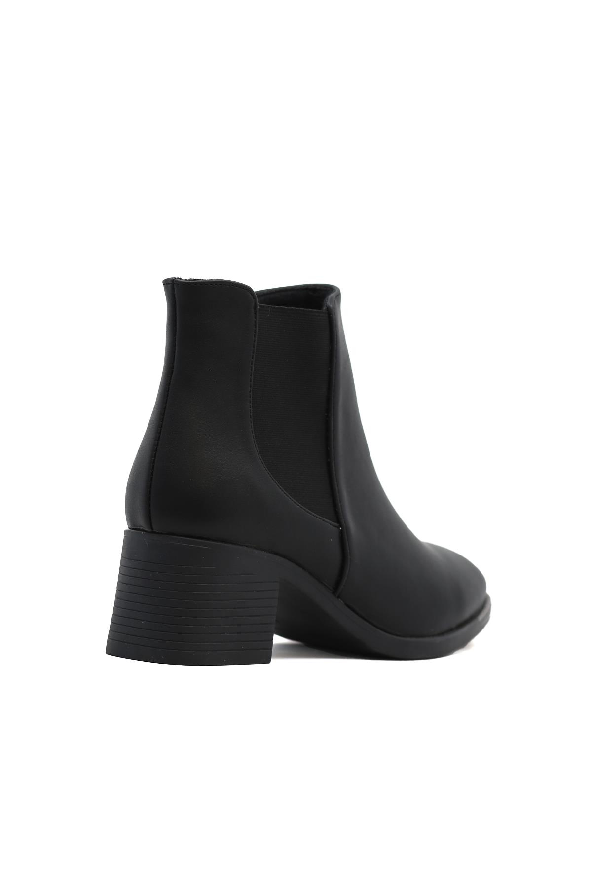 ALVİN  5 Cm Topuklu Zara Model Kisa Bot Siyah