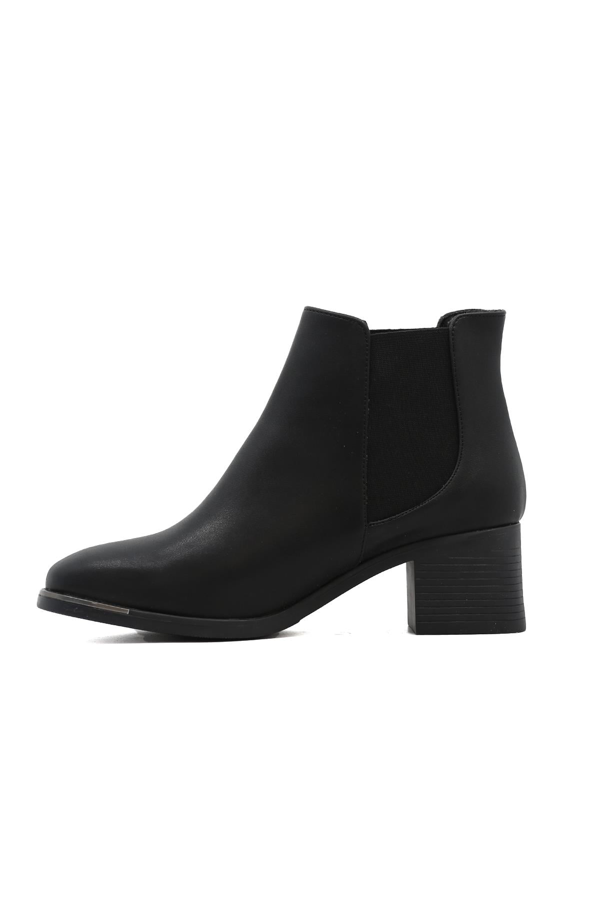 ALVİN  5 Cm Topuklu Zara Model Kisa Bot Siyah